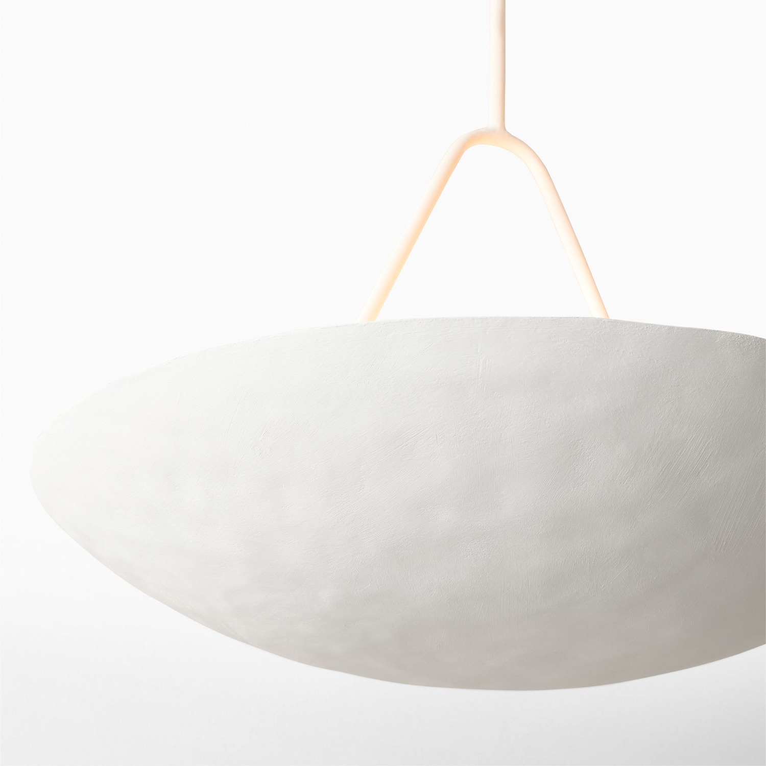 West Elm White Florent Pendant (26") Metal Ceiling Lamp - image-3