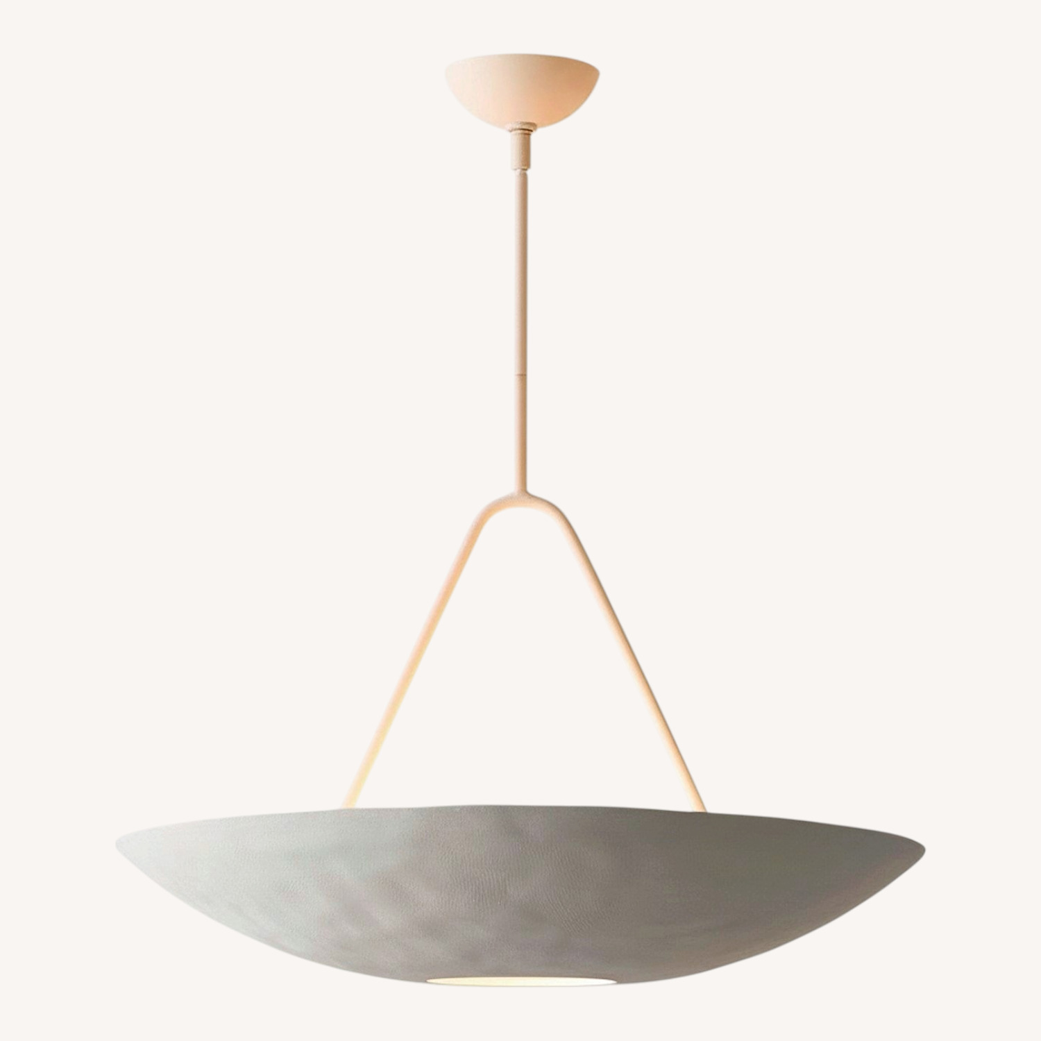West Elm White Florent Pendant (26") Metal Ceiling Lamp - image-0