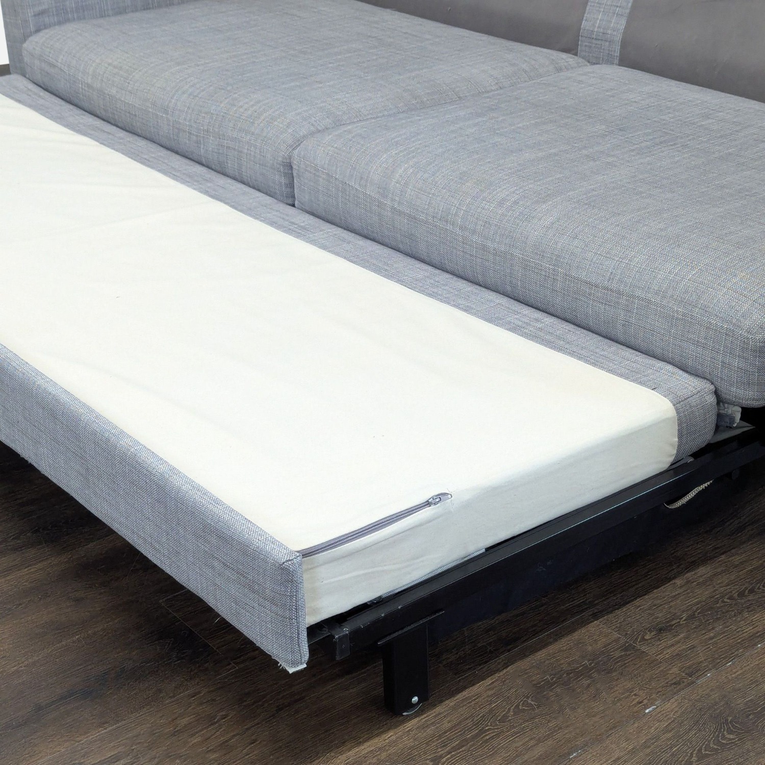 Modern Gray Sleeper Sofa with Pull-Out Bed  - image-9
