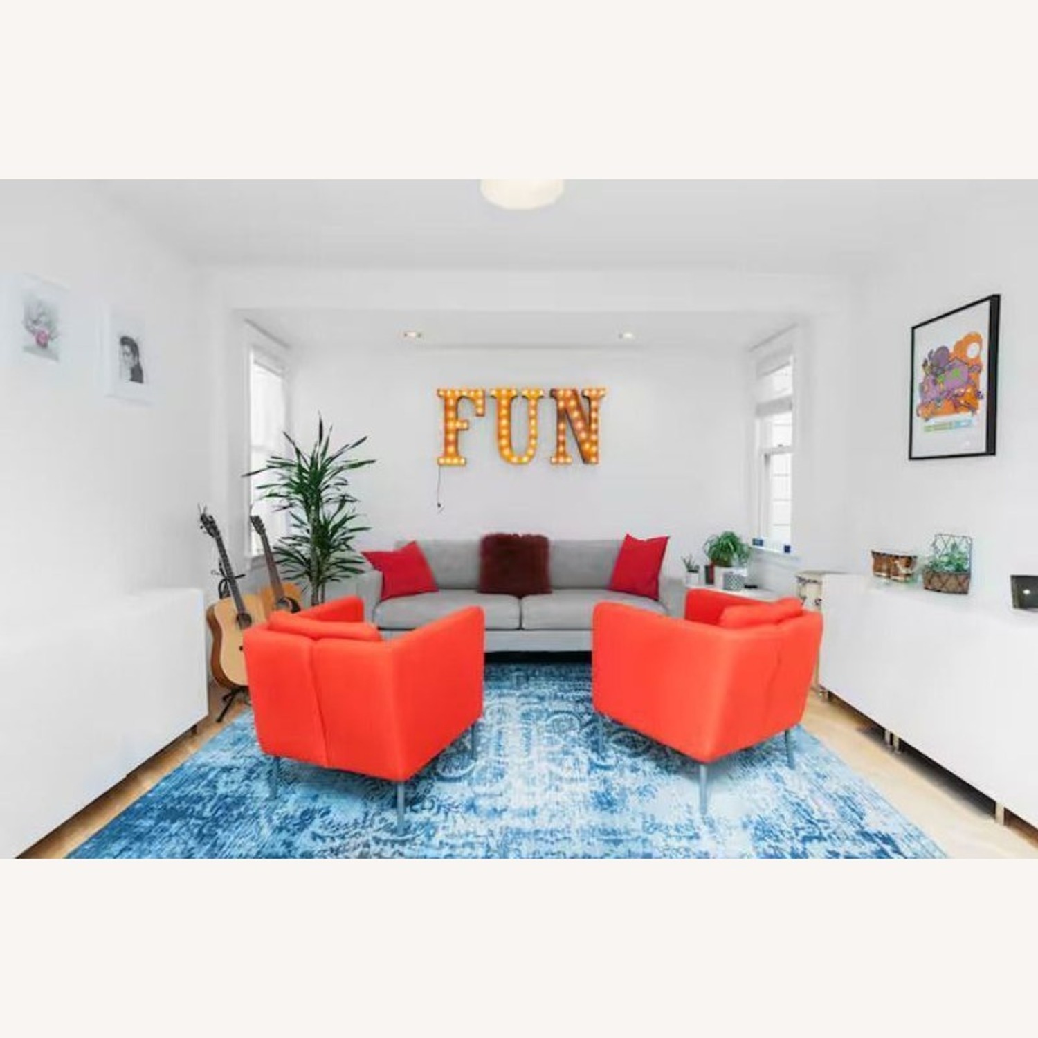 Modern Gray Sleeper Sofa with Pull-Out Bed  - image-2