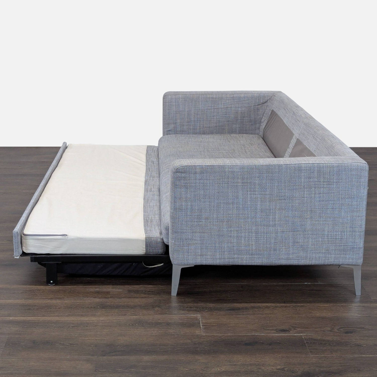 Modern Gray Sleeper Sofa with Pull-Out Bed  - image-8