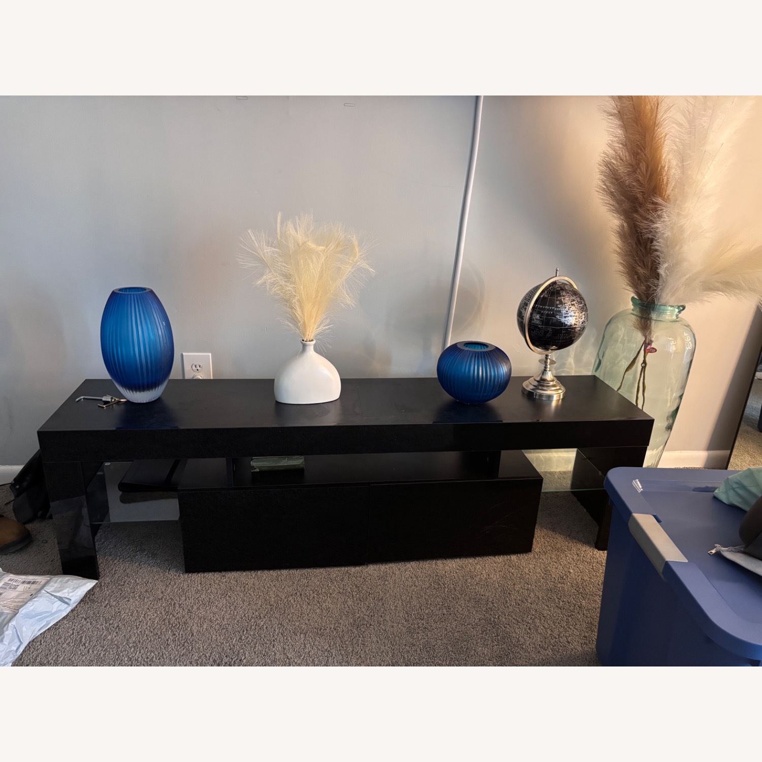 Wayfair Manjesh Black Wood Media Storage - image-1