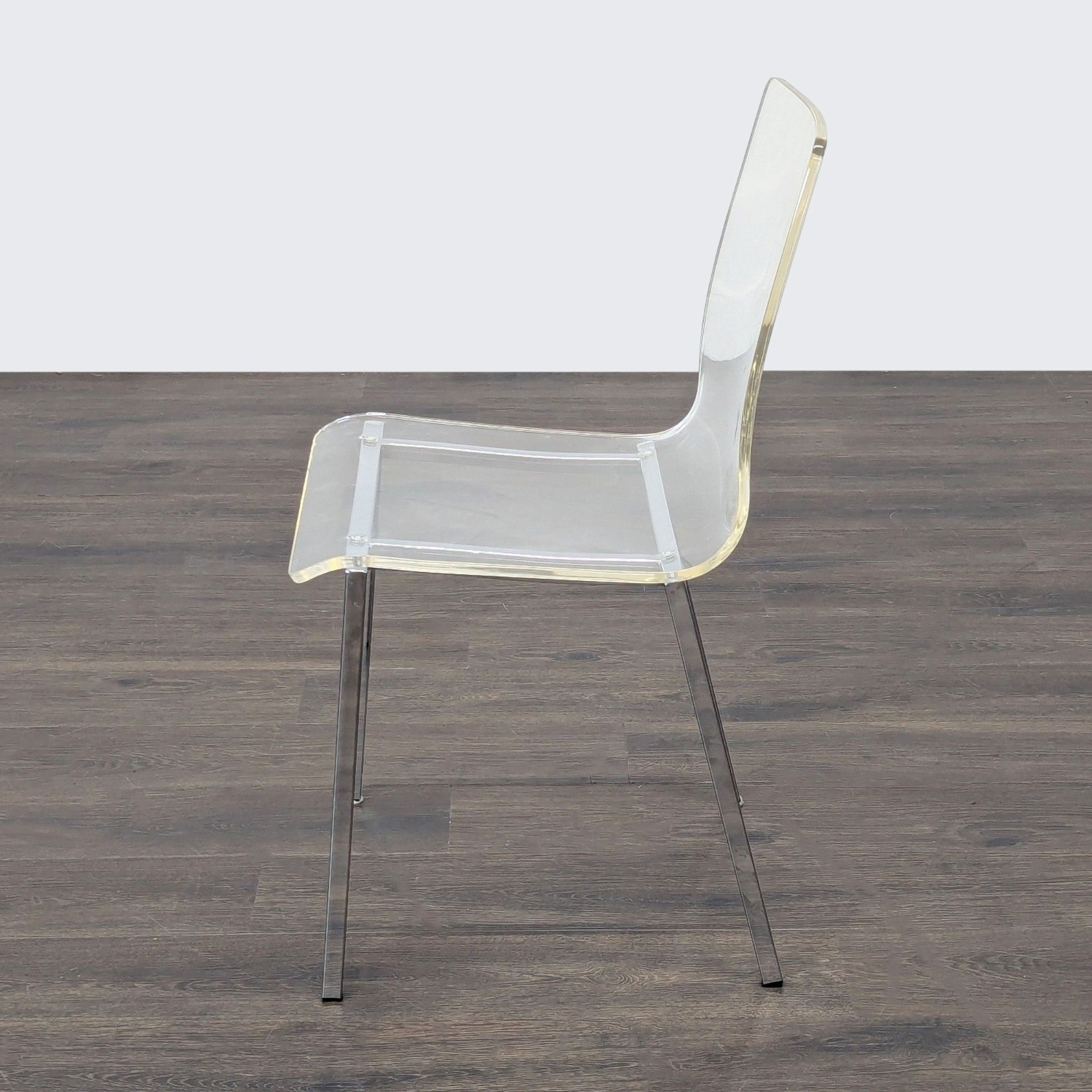 Clear Plastic Dining Chair on Metal Base	 - image-6