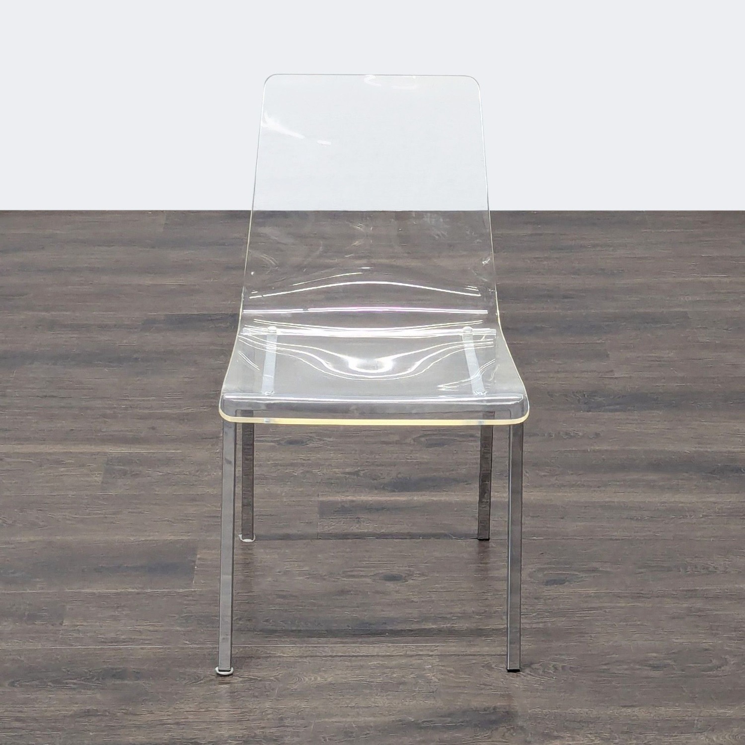 Clear Plastic Dining Chair on Metal Base	 - image-3