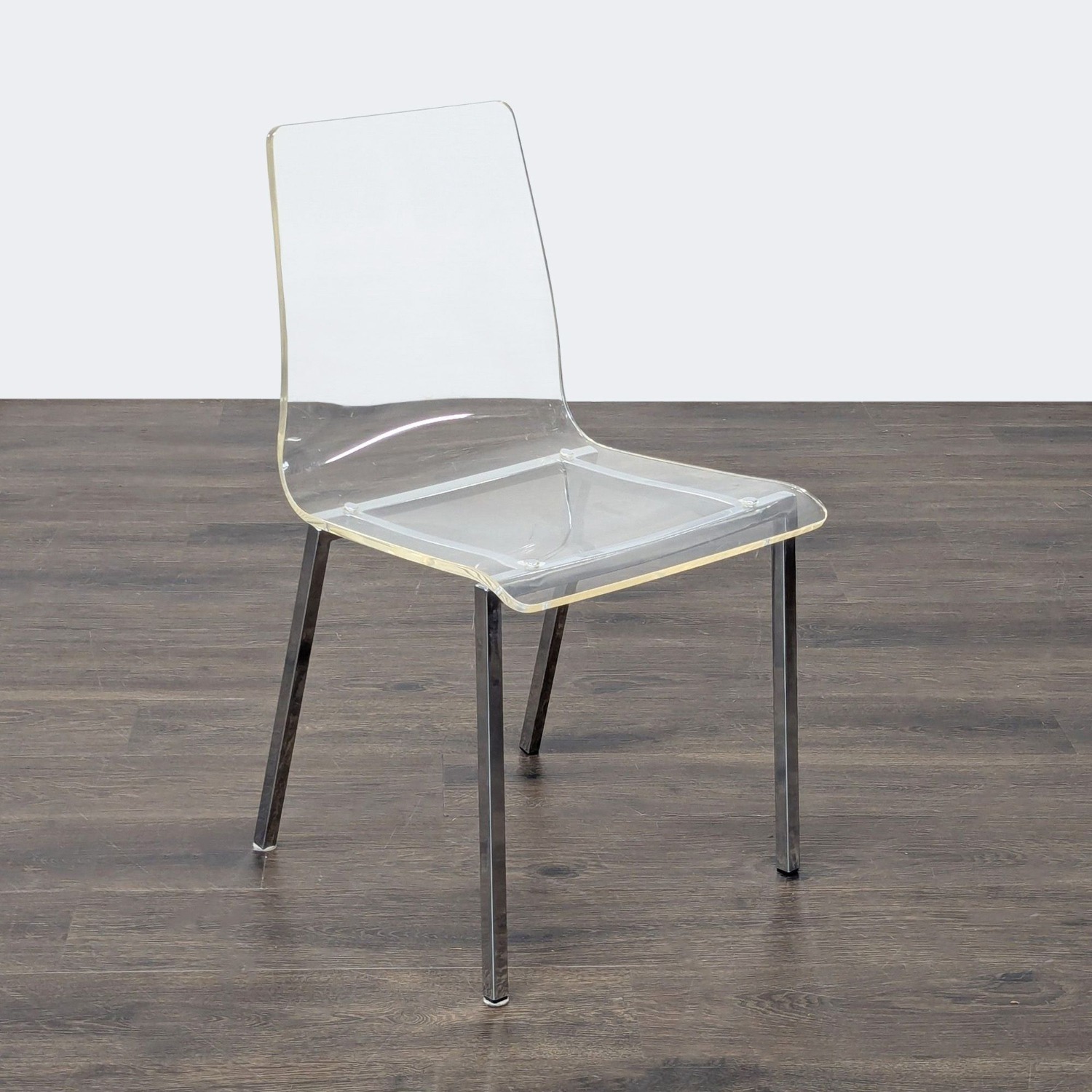 Clear Plastic Dining Chair on Metal Base	 - image-4