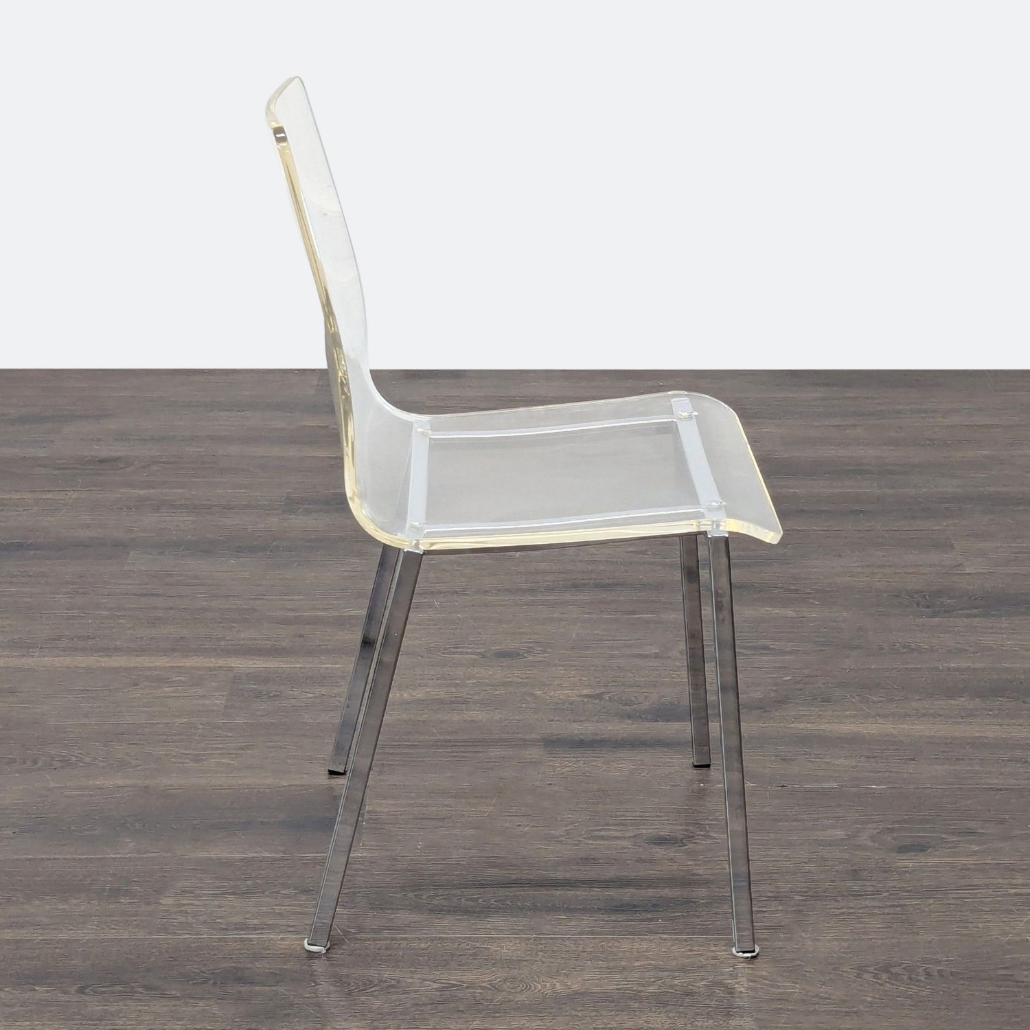 Clear Plastic Dining Chair on Metal Base	 - image-8