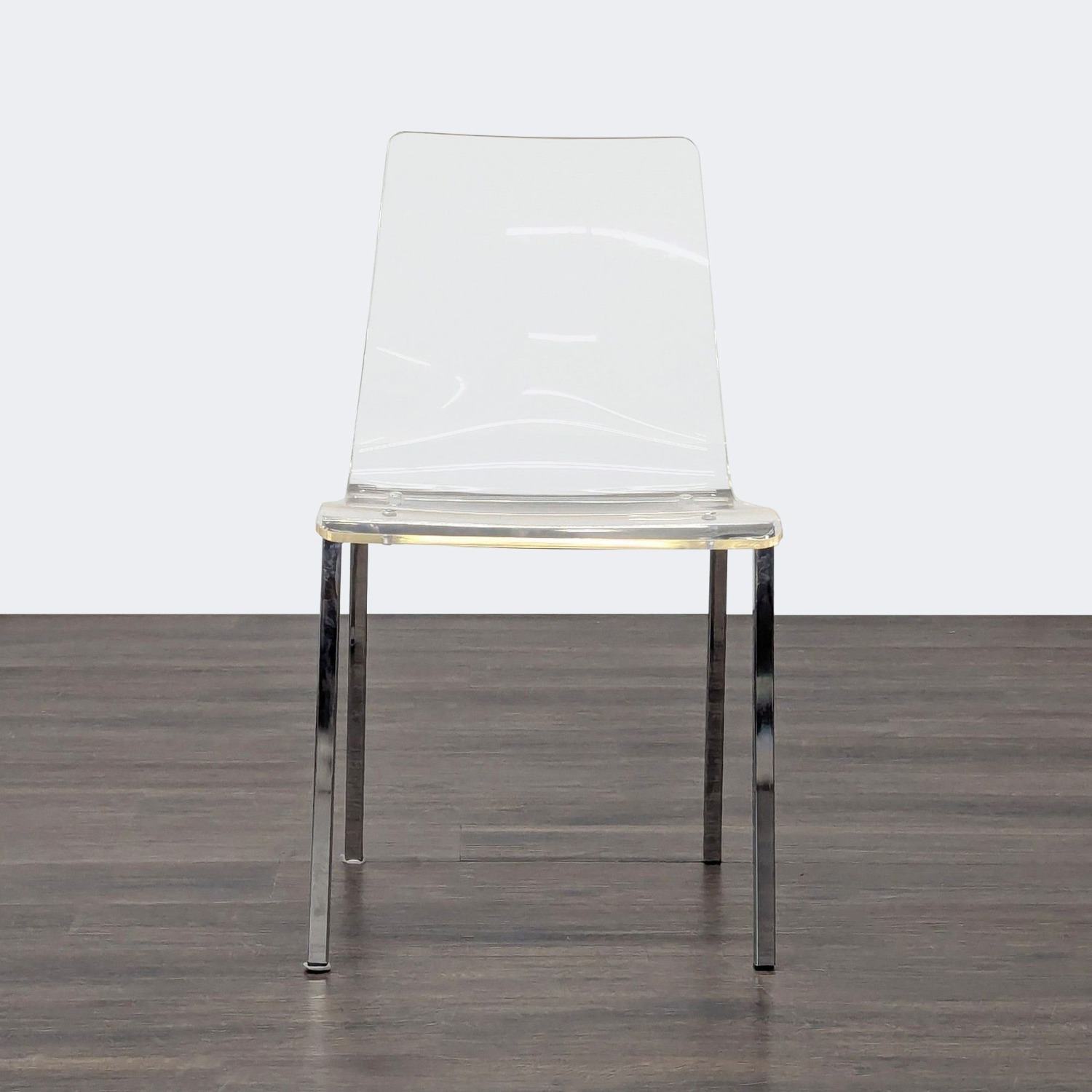 Clear Plastic Dining Chair on Metal Base	 - image-2