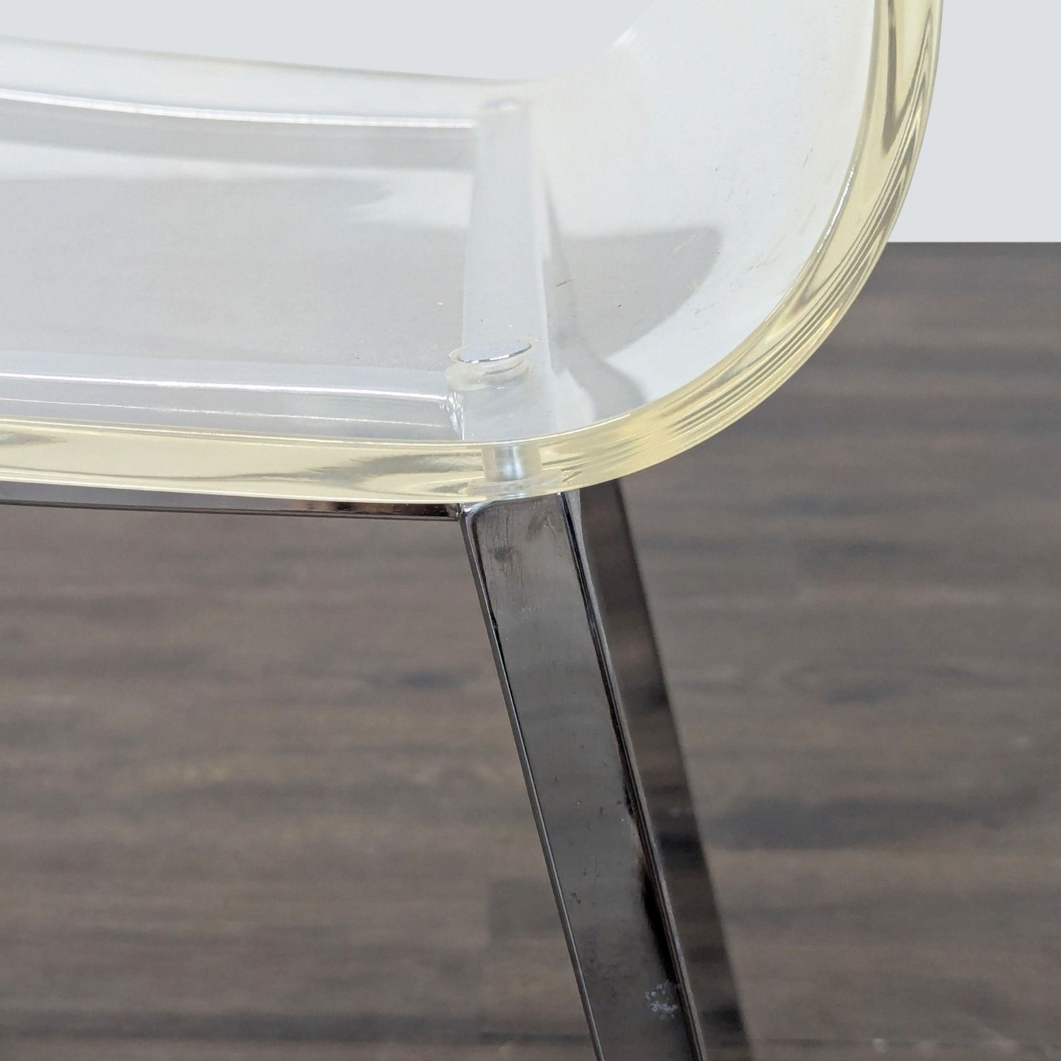 Clear Plastic Dining Chair on Metal Base	 - image-7