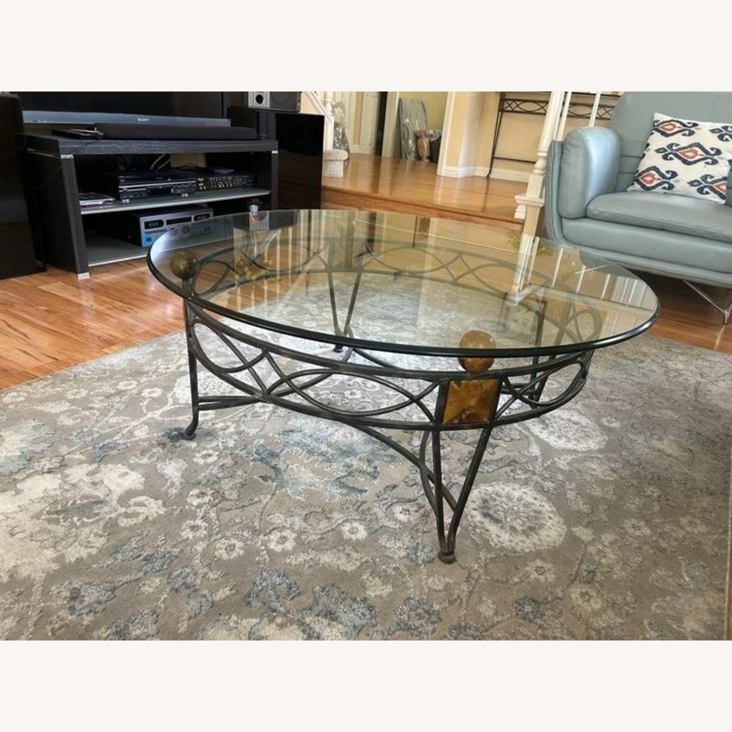 Metal and Glass Coffee Table - image-1