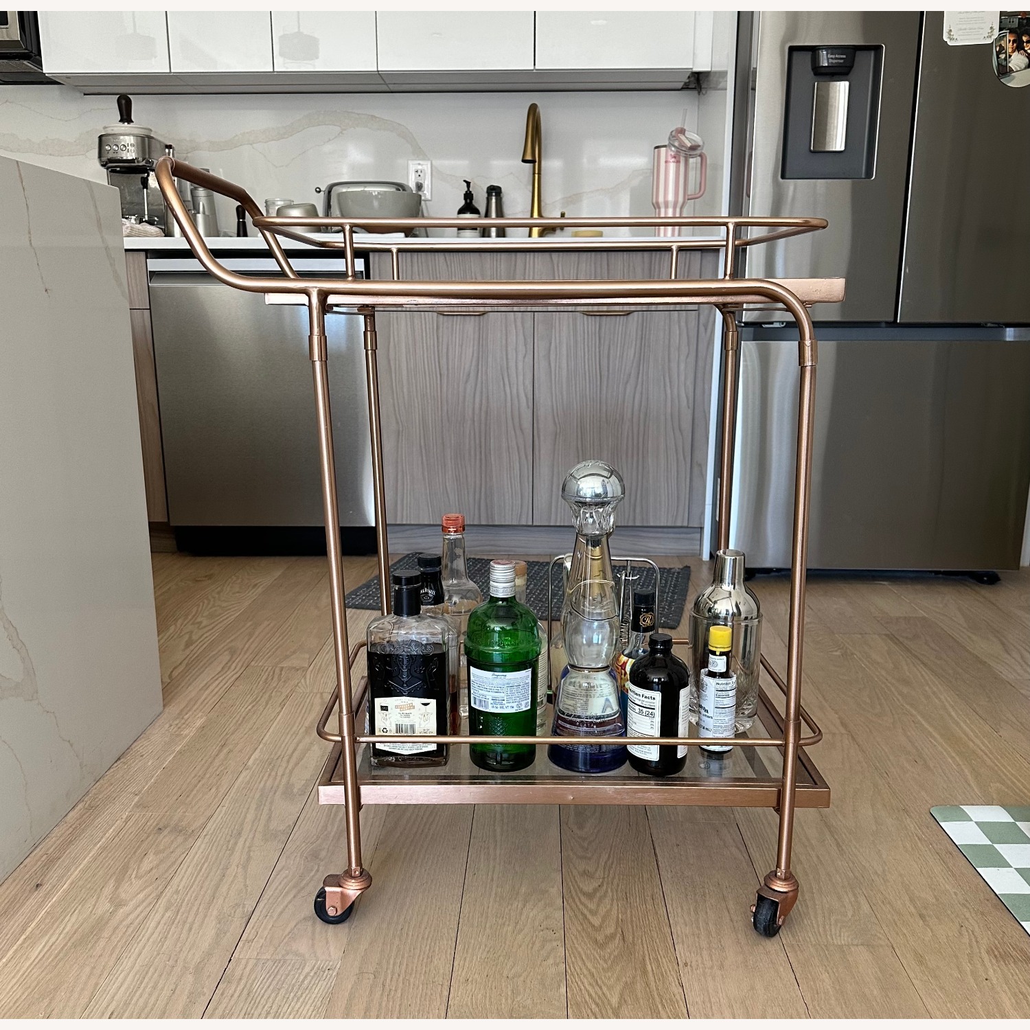 Rose Gold Bar Cart - image-5