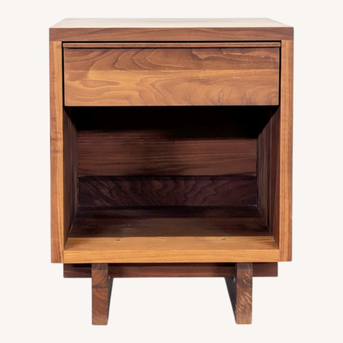 Used Vermont Furniture Designs One Drawer Walnut Nightstand for sale on AptDeco