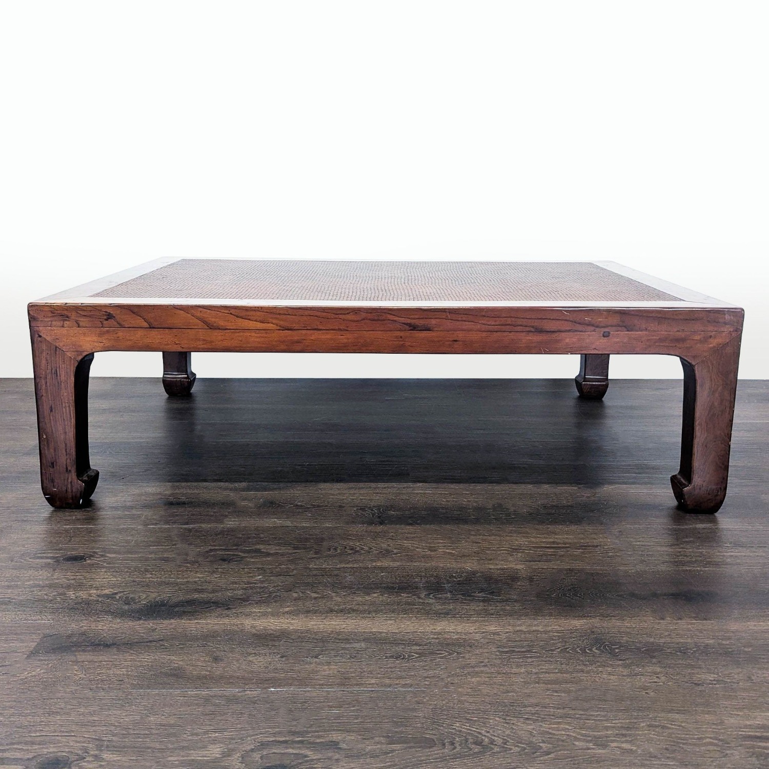 Ming Style Coffee Table with Herringbone Pattern  - image-2