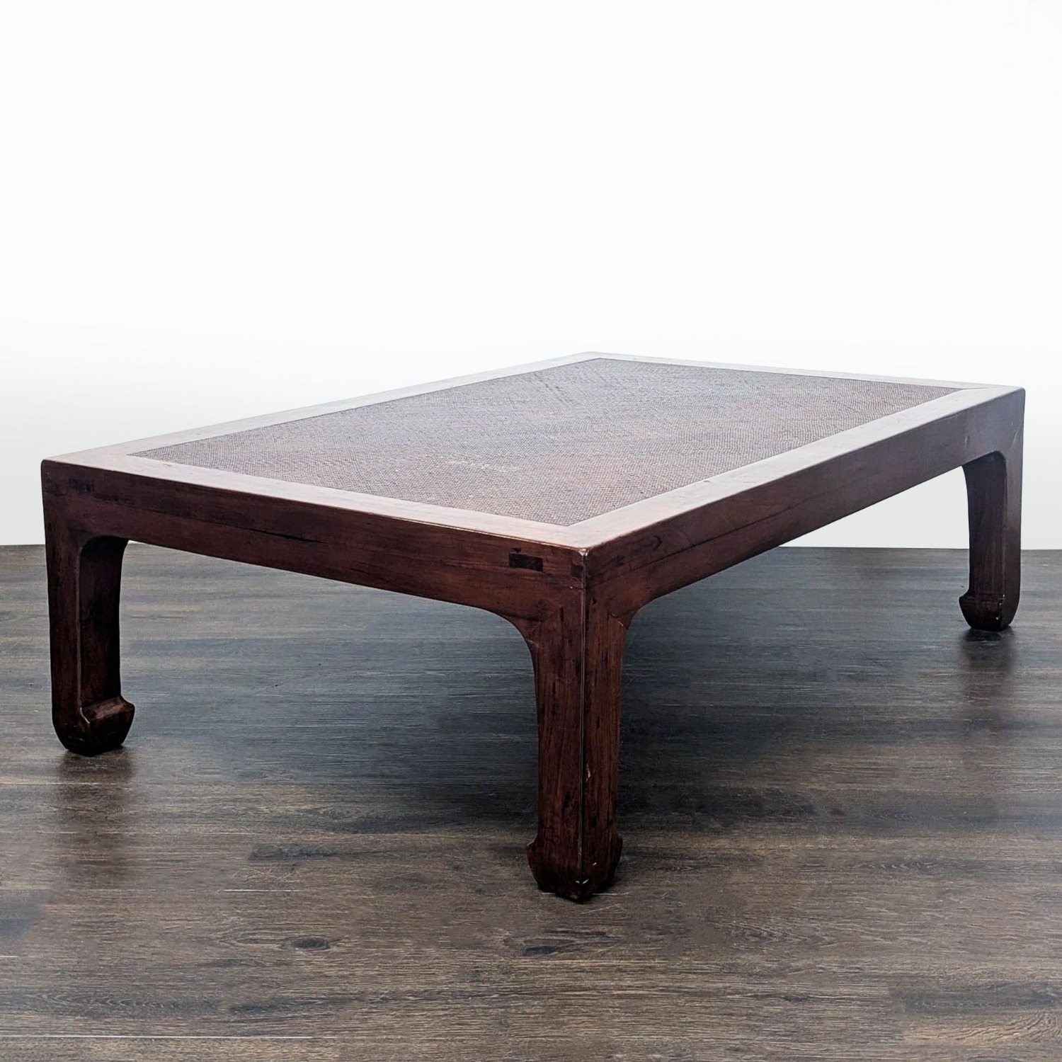 Ming Style Coffee Table with Herringbone Pattern  - image-5