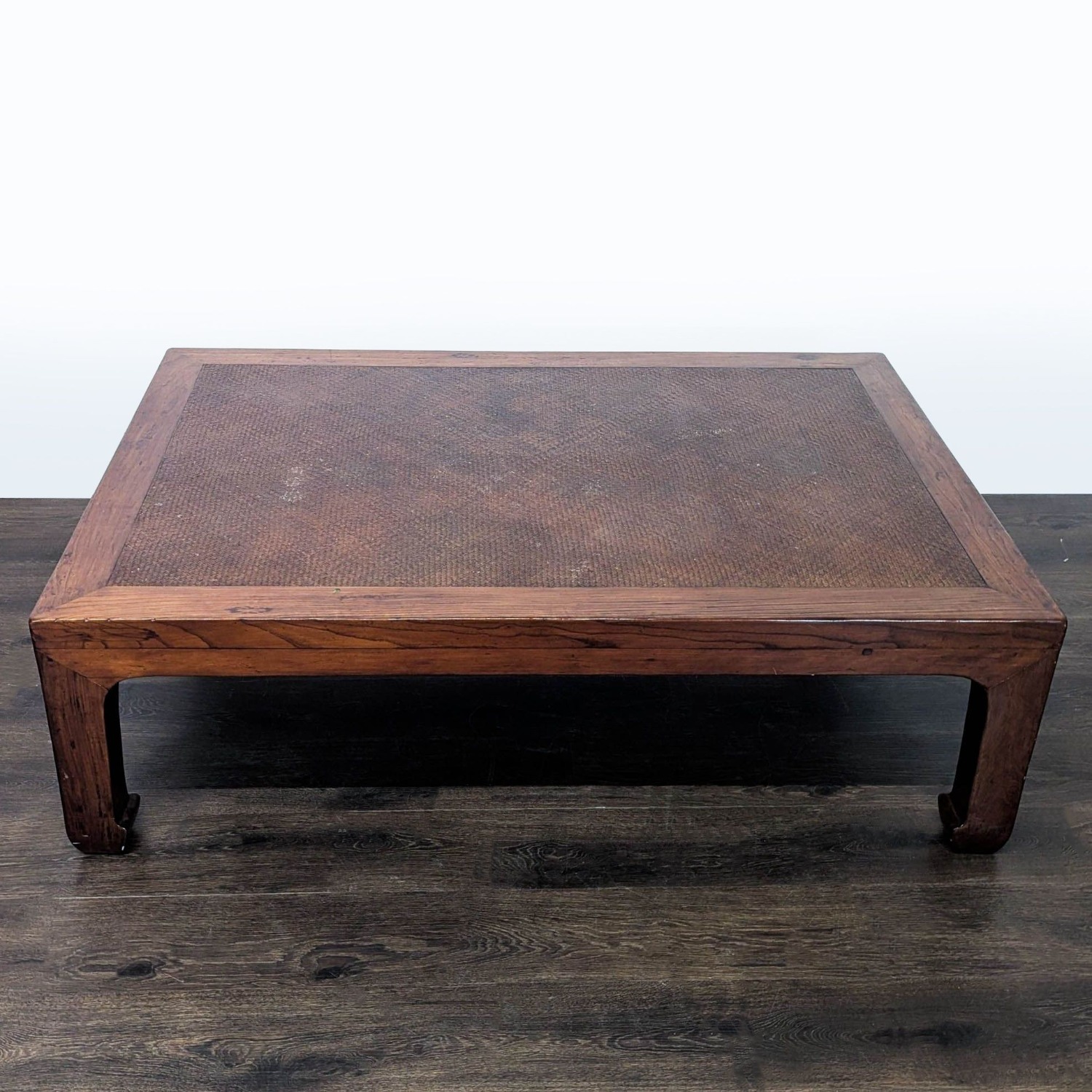 Ming Style Coffee Table with Herringbone Pattern  - image-3