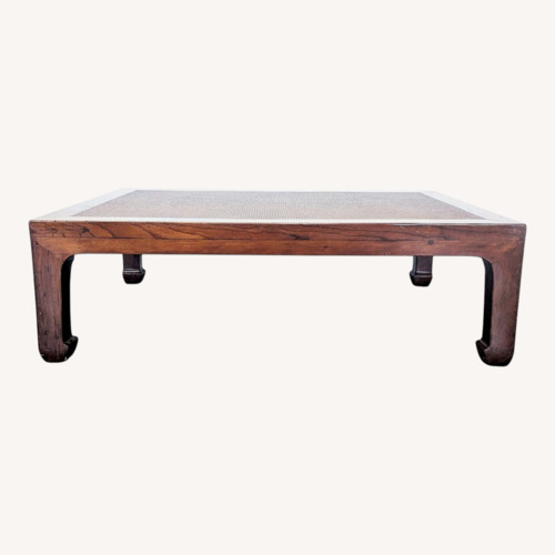 Used Ming Style Coffee Table with Herringbone Pattern for sale on AptDeco