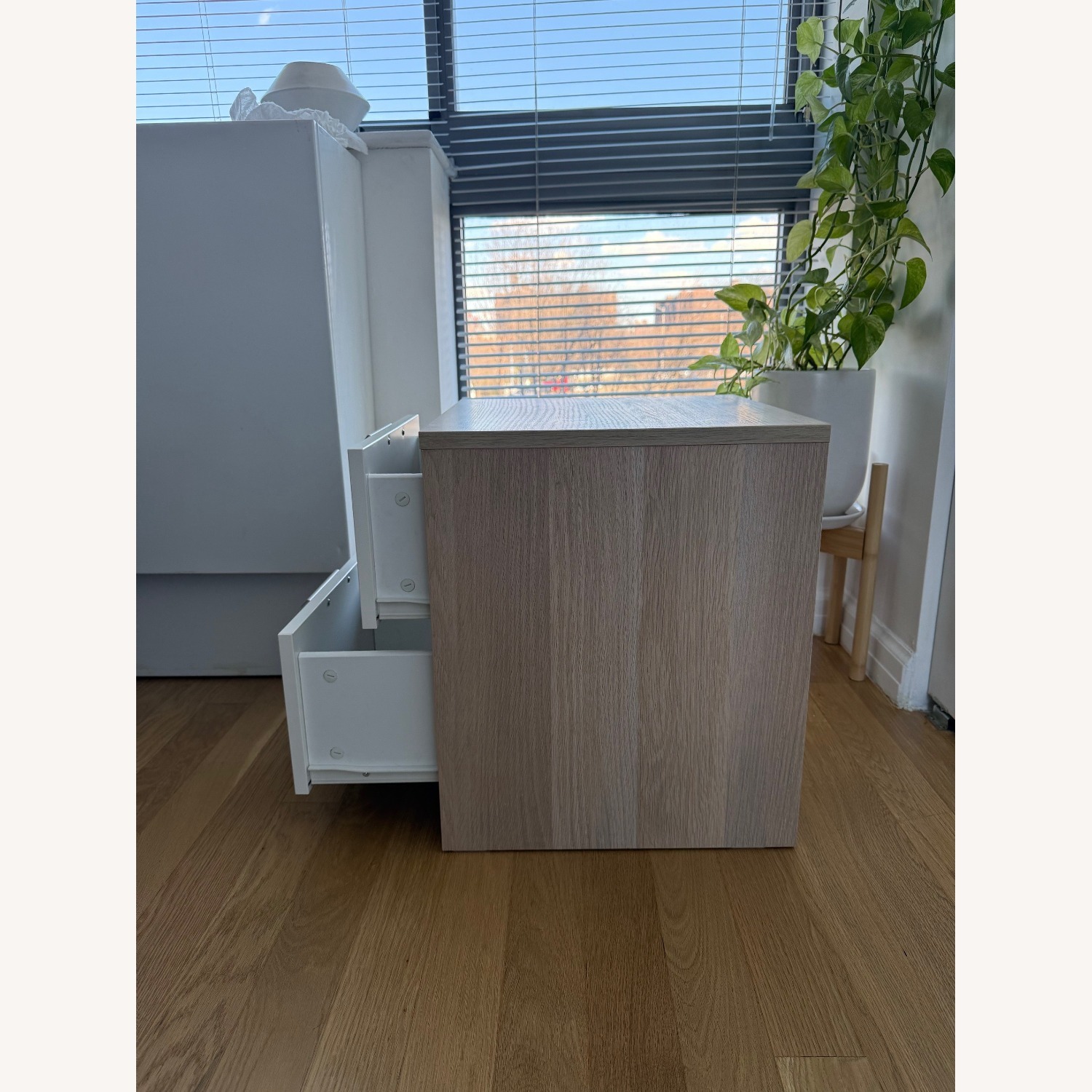IKEA Askvoll White Wood Nightstand - image-5