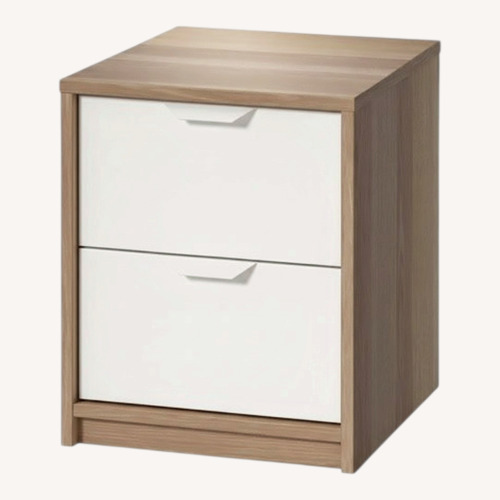 Used IKEA Askvoll White Wood Nightstand for sale on AptDeco