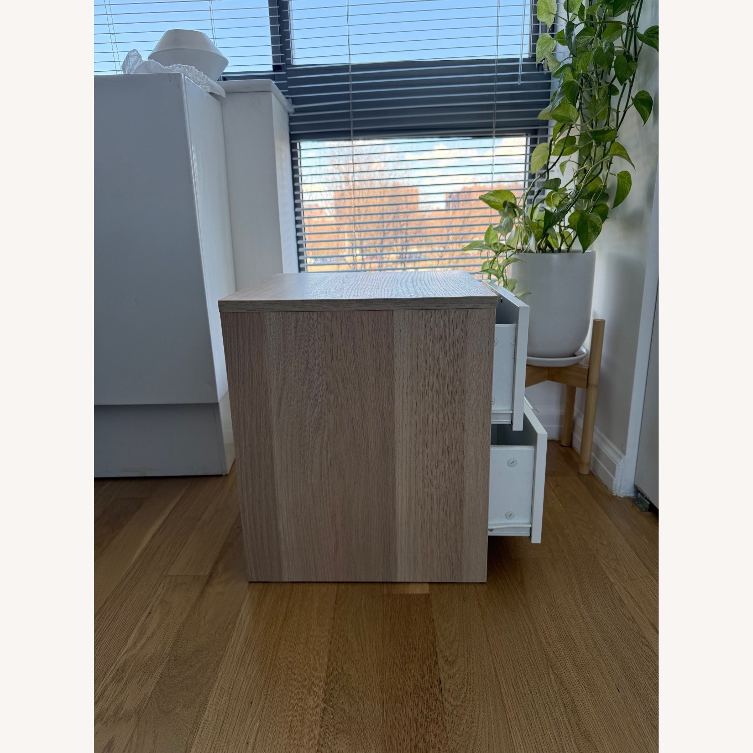 IKEA Askvoll White Wood Nightstand - image-3
