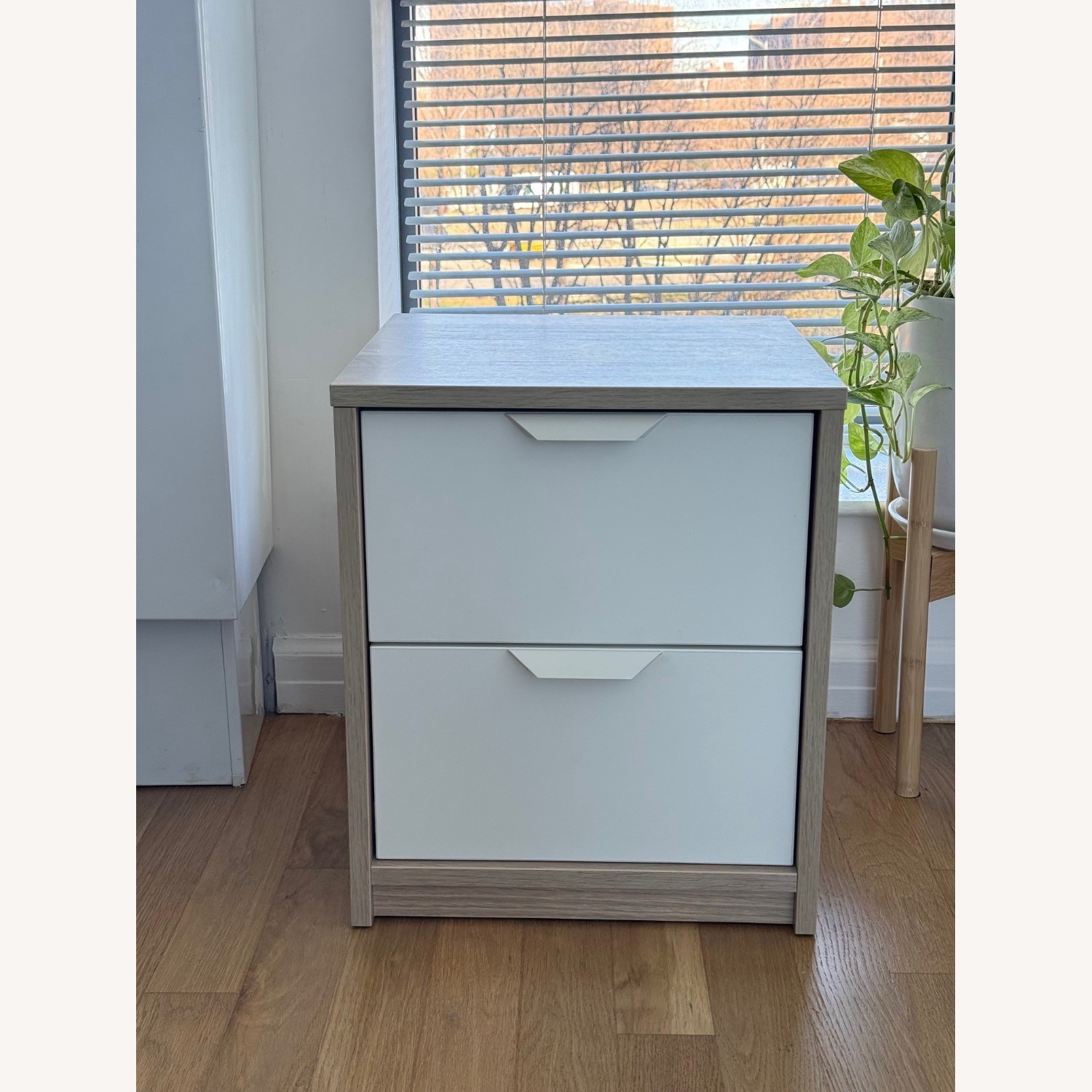 IKEA Askvoll White Wood Nightstand - image-1