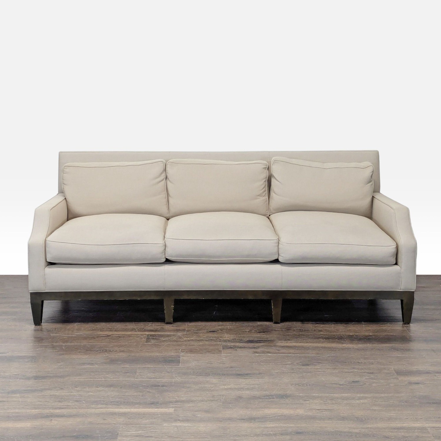 Modern 3-Seat Beige Sofa with Cushions and Sturdy - image-2