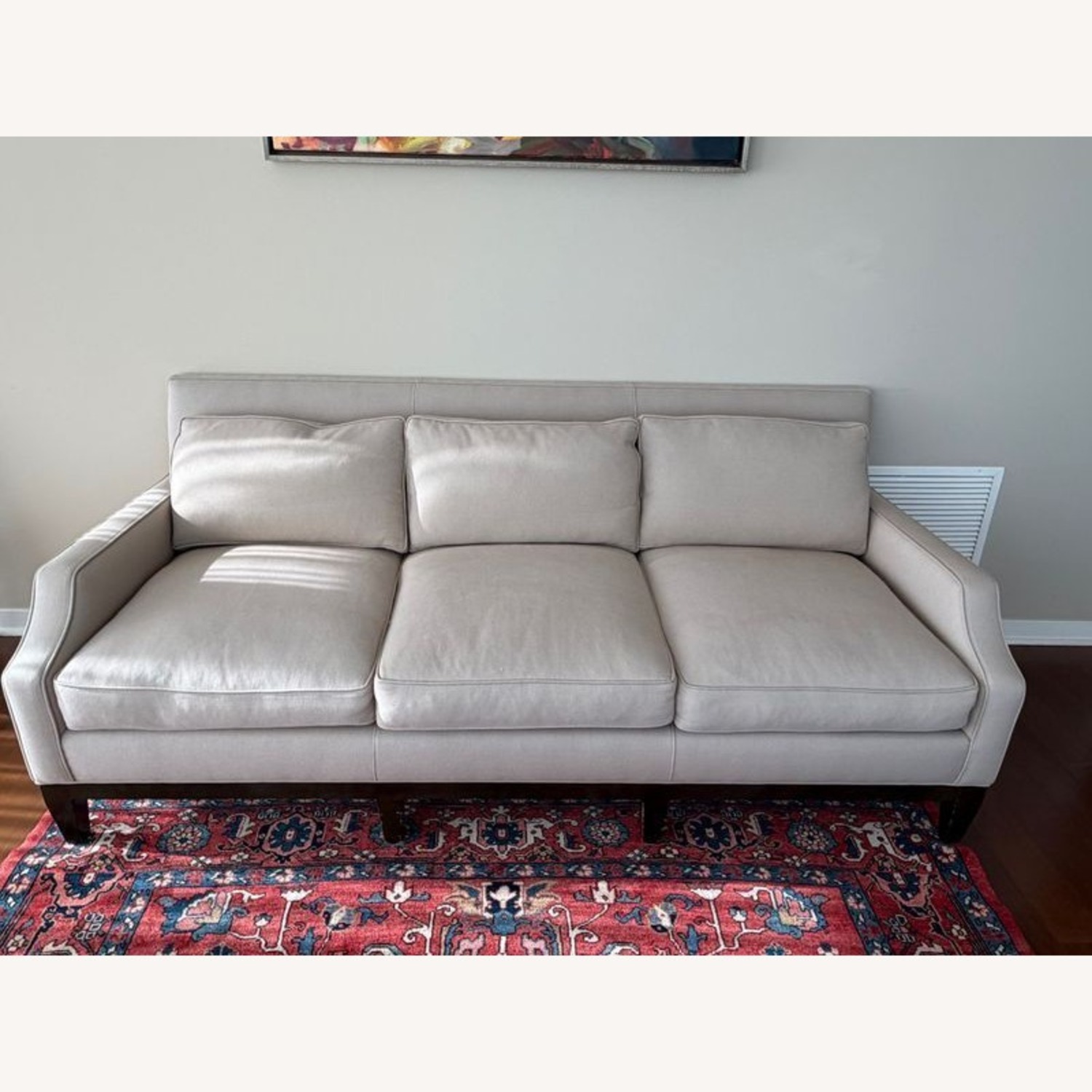 Modern 3-Seat Beige Sofa with Cushions and Sturdy - image-1