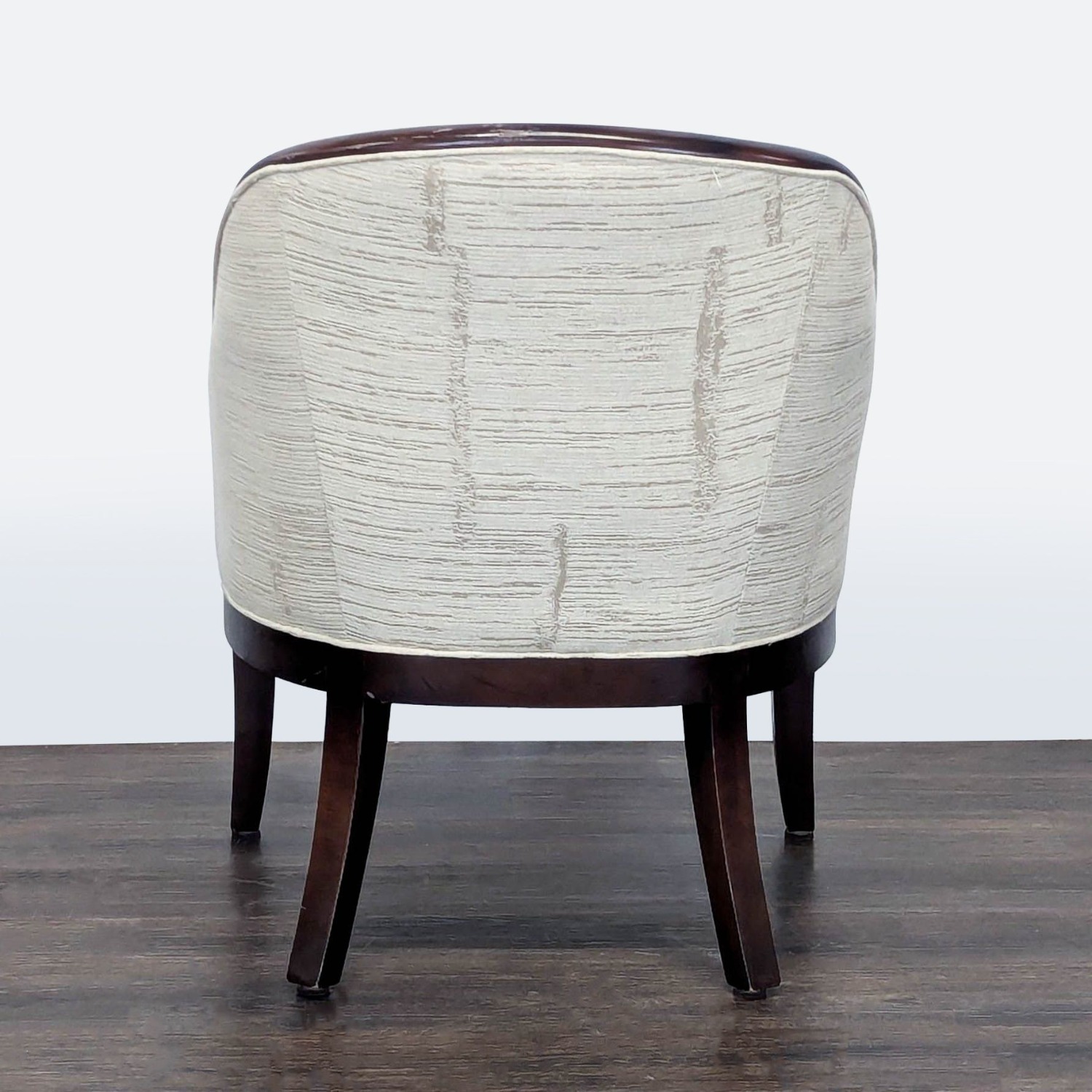 Classic Lounge Chair with Dark Wood Frame & Cream	 - image-6