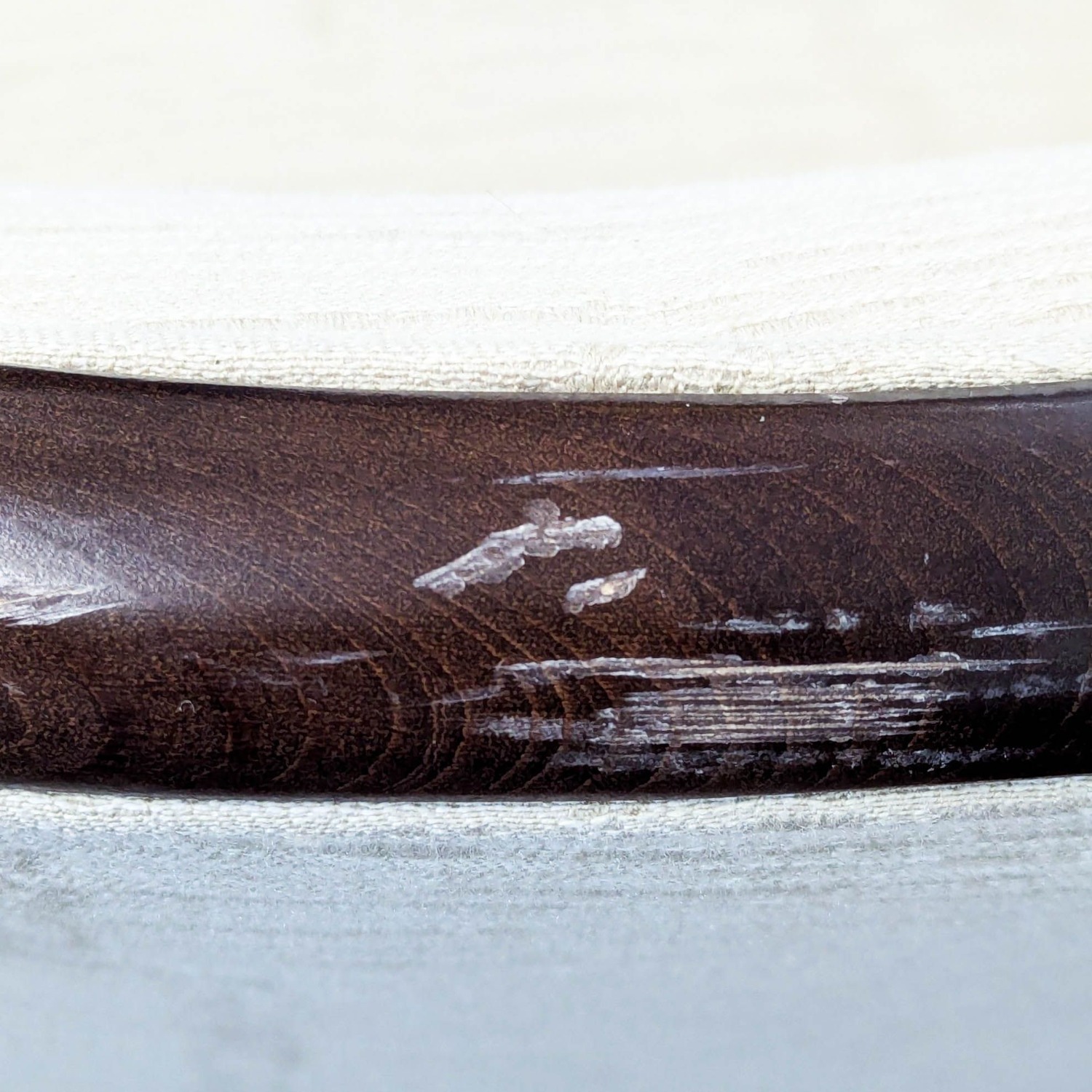 Classic Lounge Chair with Dark Wood Frame & Cream	 - image-10