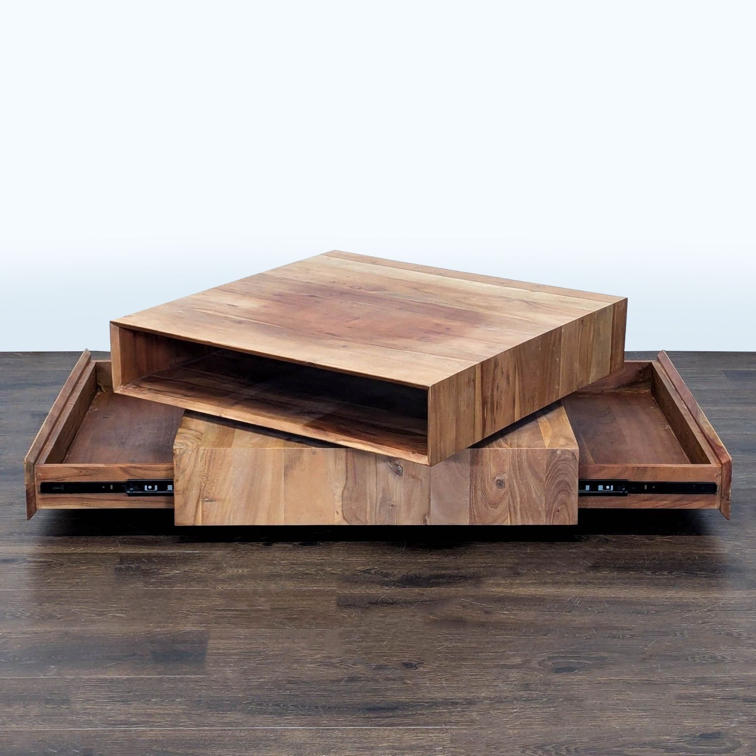 CB2 Spin Rotating Coffee Table with Two Drawers - image-11