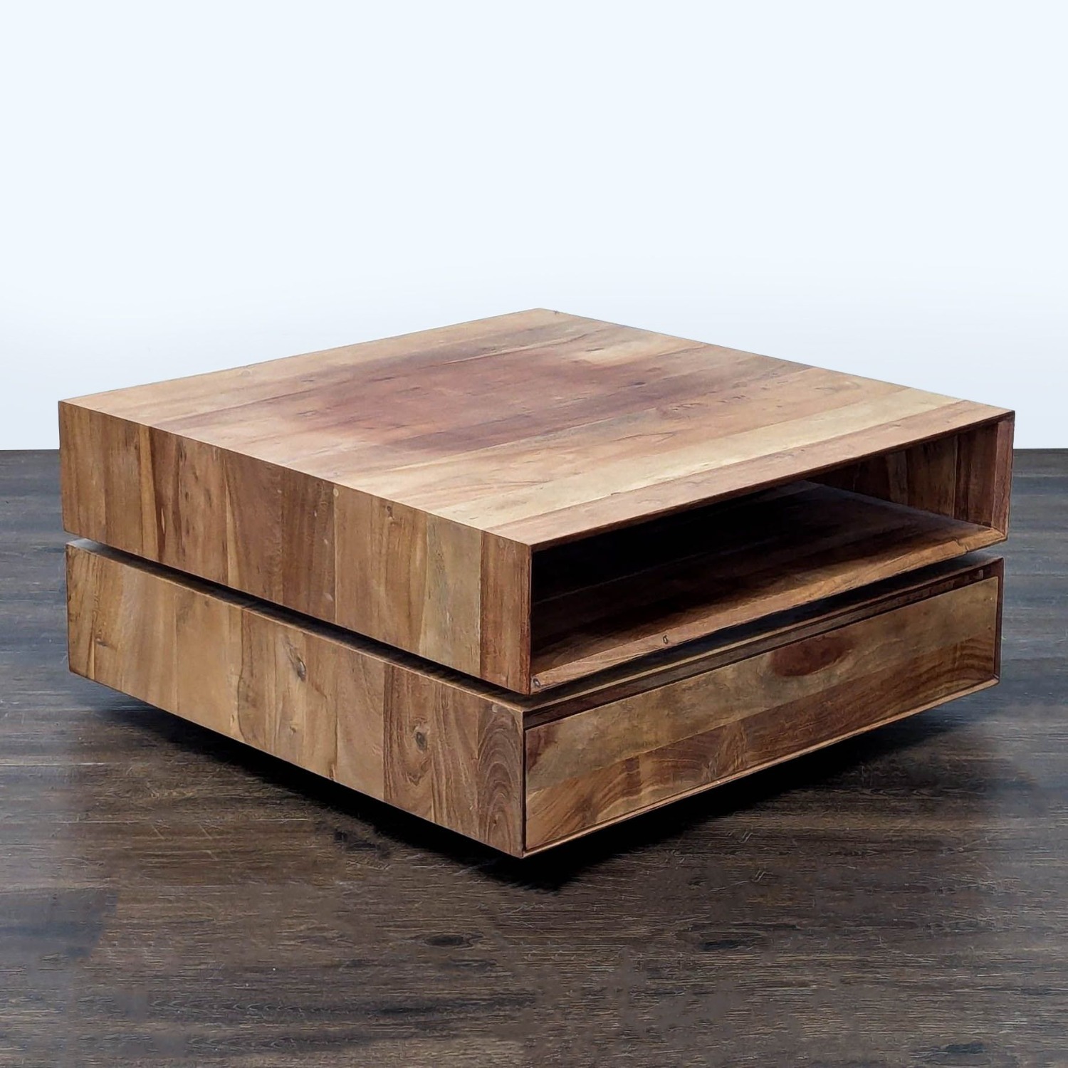 CB2 Spin Rotating Coffee Table with Two Drawers - image-8