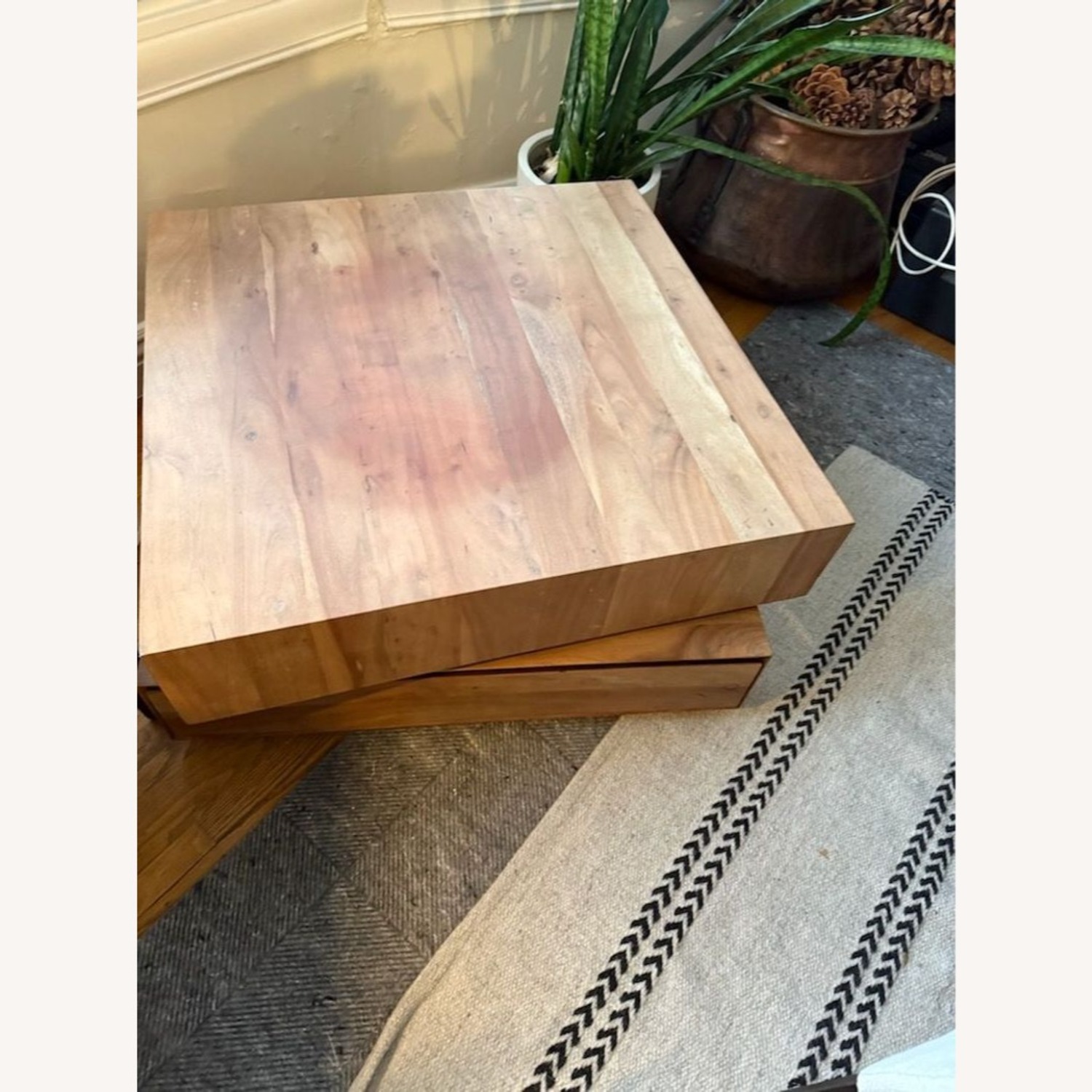 CB2 Spin Rotating Coffee Table with Two Drawers - image-3