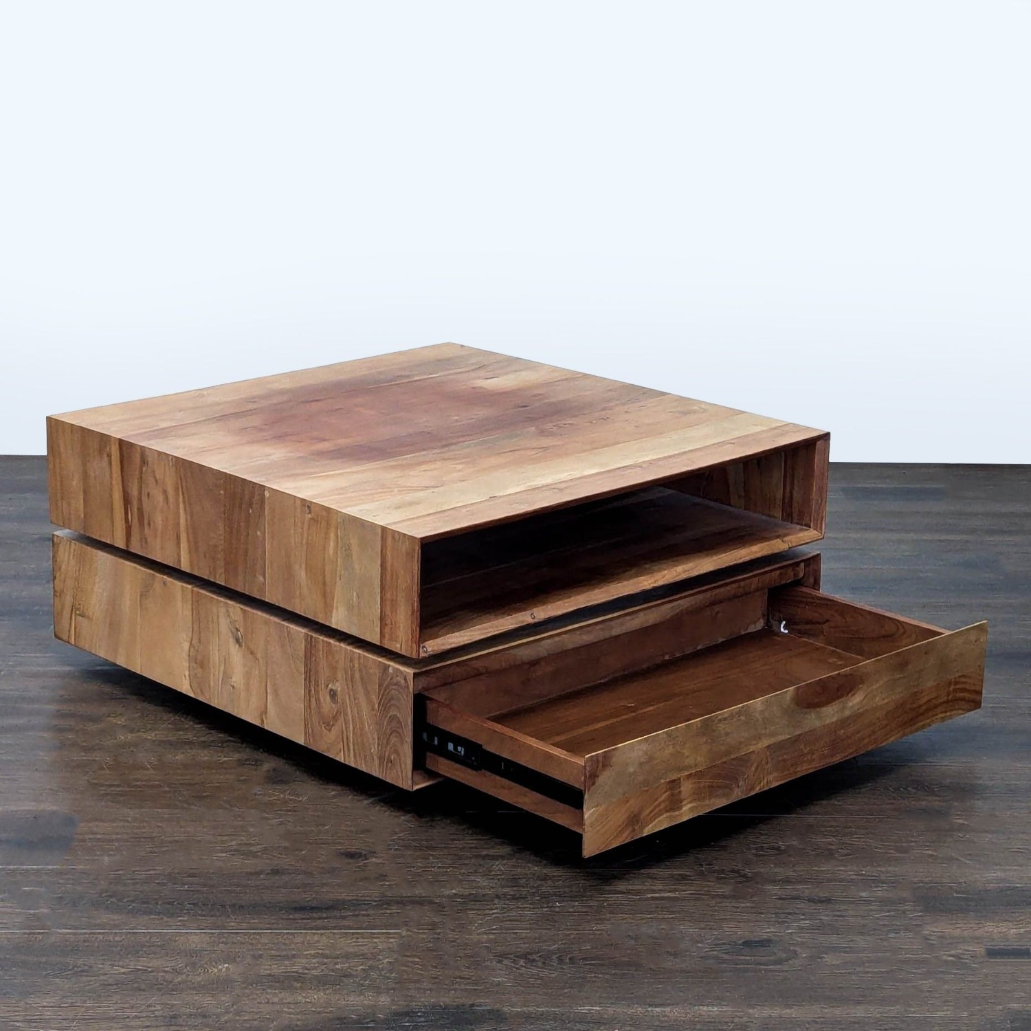 CB2 Spin Rotating Coffee Table with Two Drawers - image-9