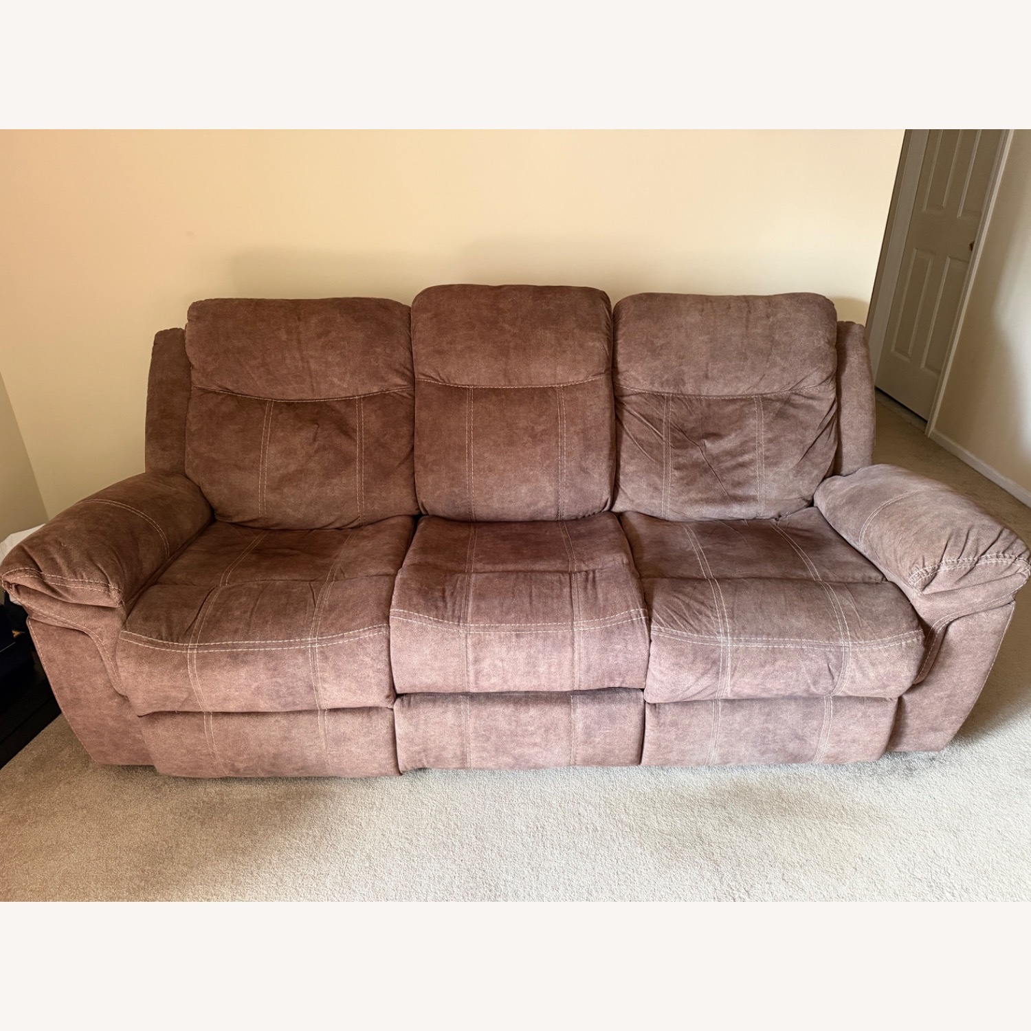 Ashley Light Brown 3+ Seater Recliner Sofa - image-2