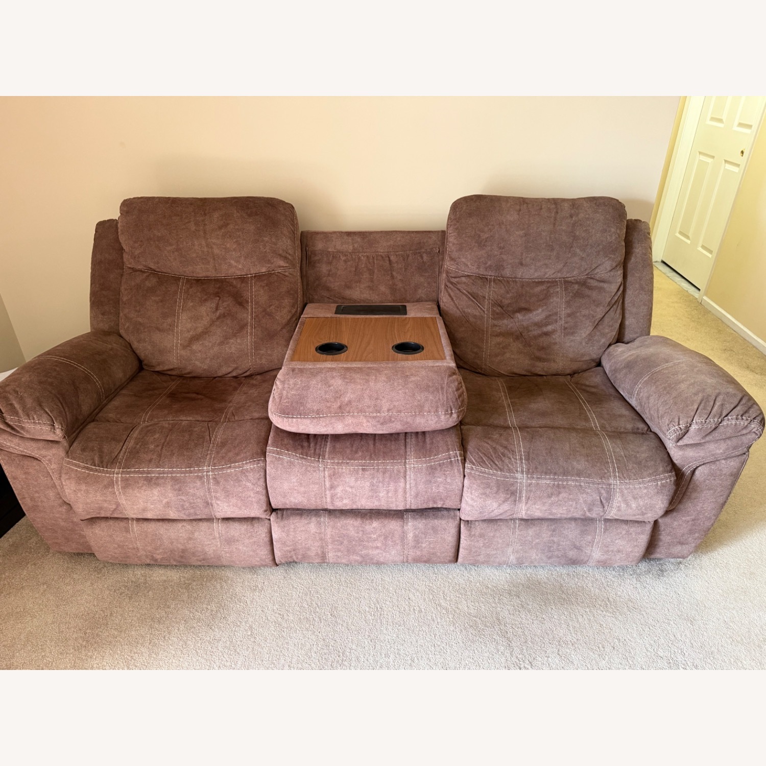 Ashley Light Brown 3+ Seater Recliner Sofa - image-1