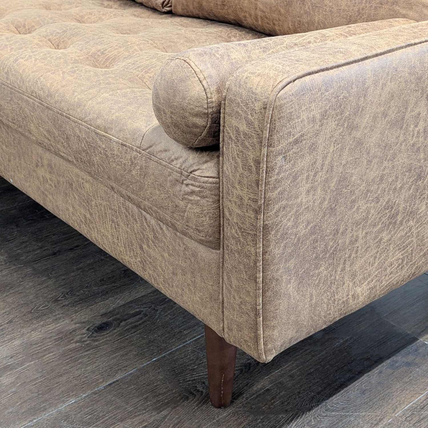 Avantio Vanomi 3-Seat Sofa in Brown Faux Leather  - image-6