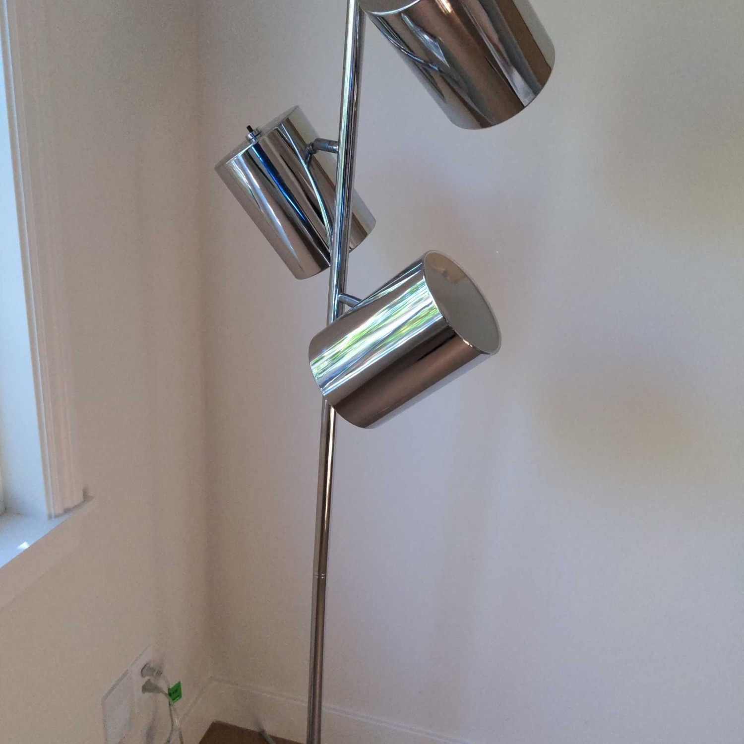 Modern Chrome Tripod Floor Lamp - image-2