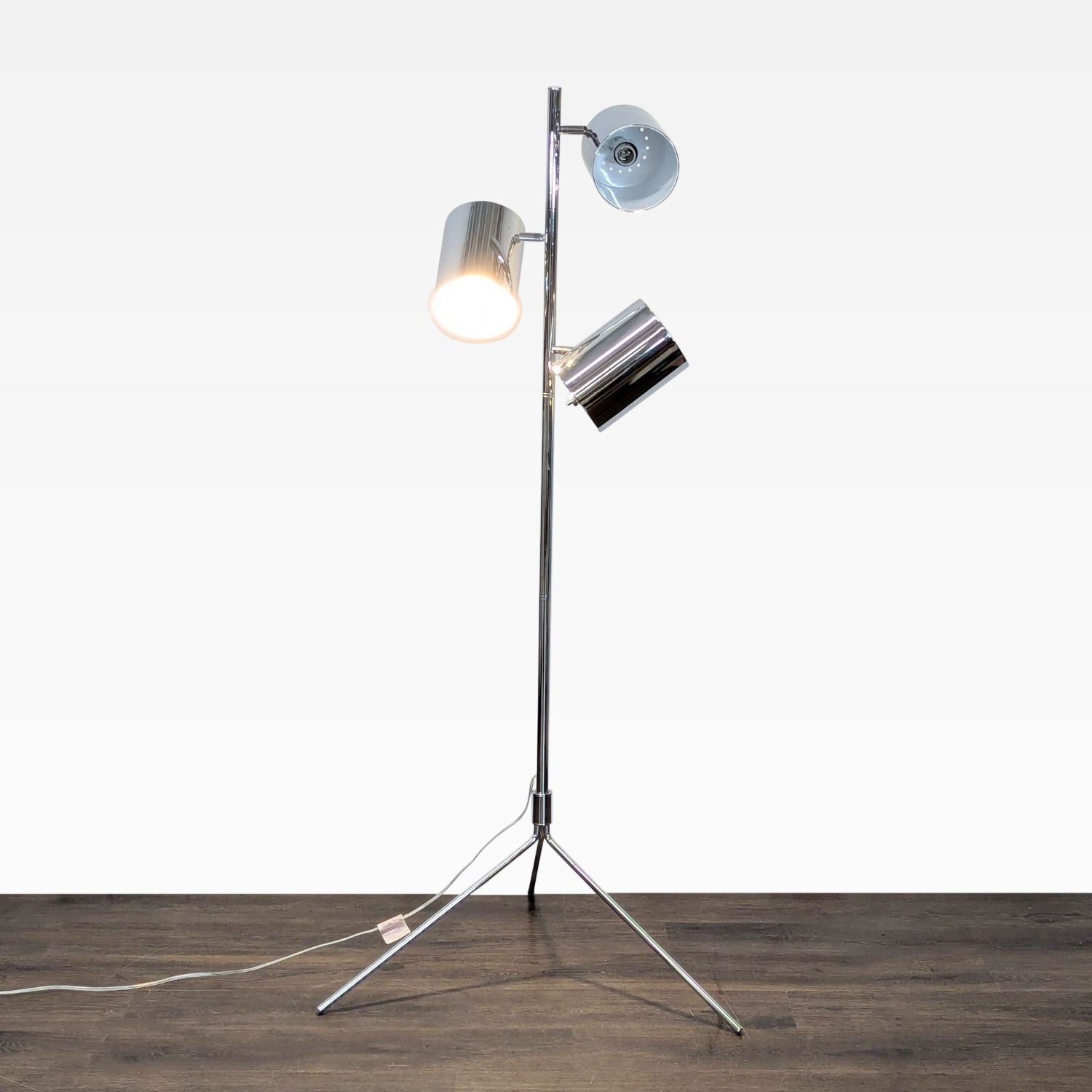 Modern Chrome Tripod Floor Lamp - image-4