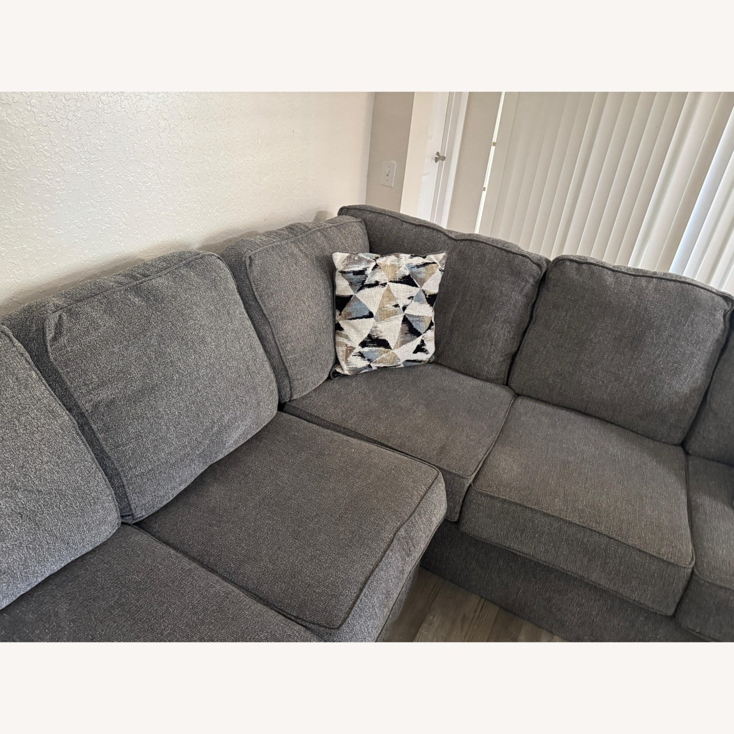 Dark Gray Fabric 3+ Piece Sectional - image-6