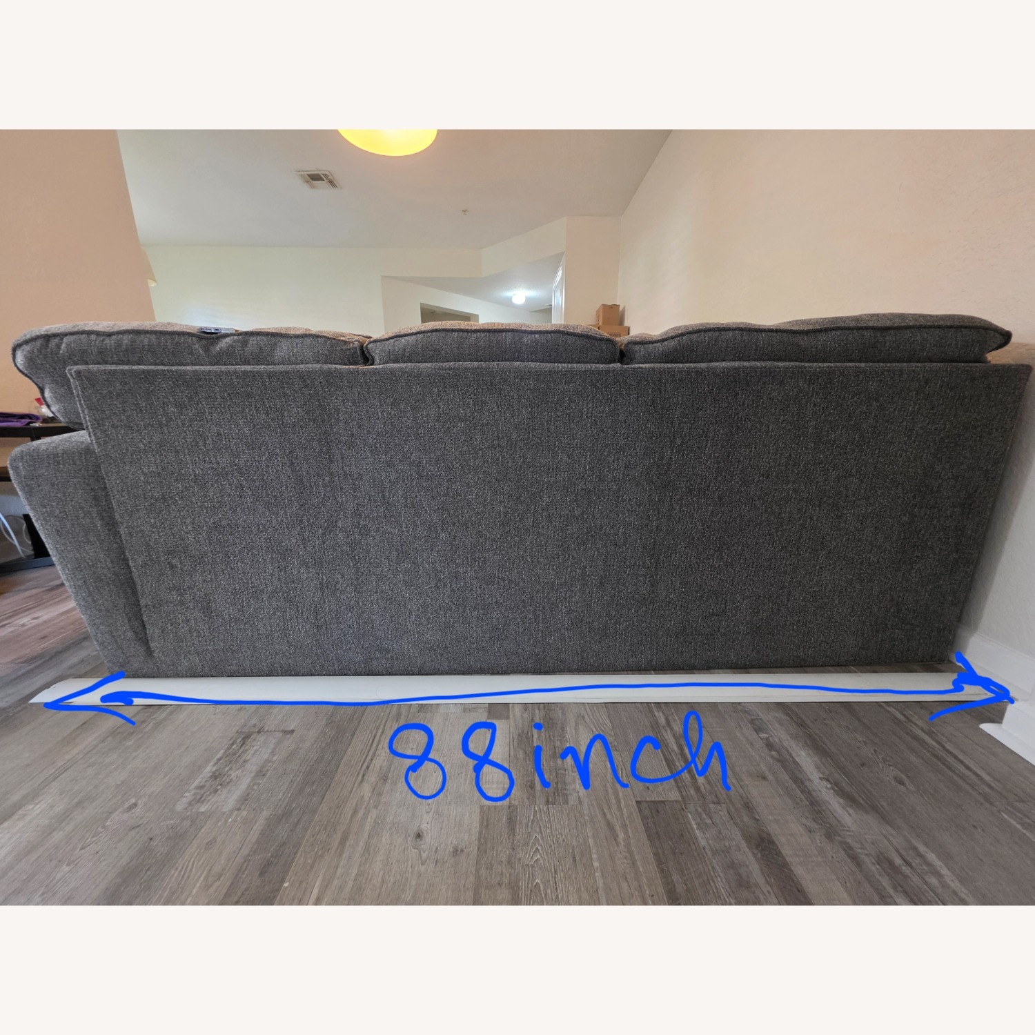 Dark Gray Fabric 3+ Piece Sectional - image-4