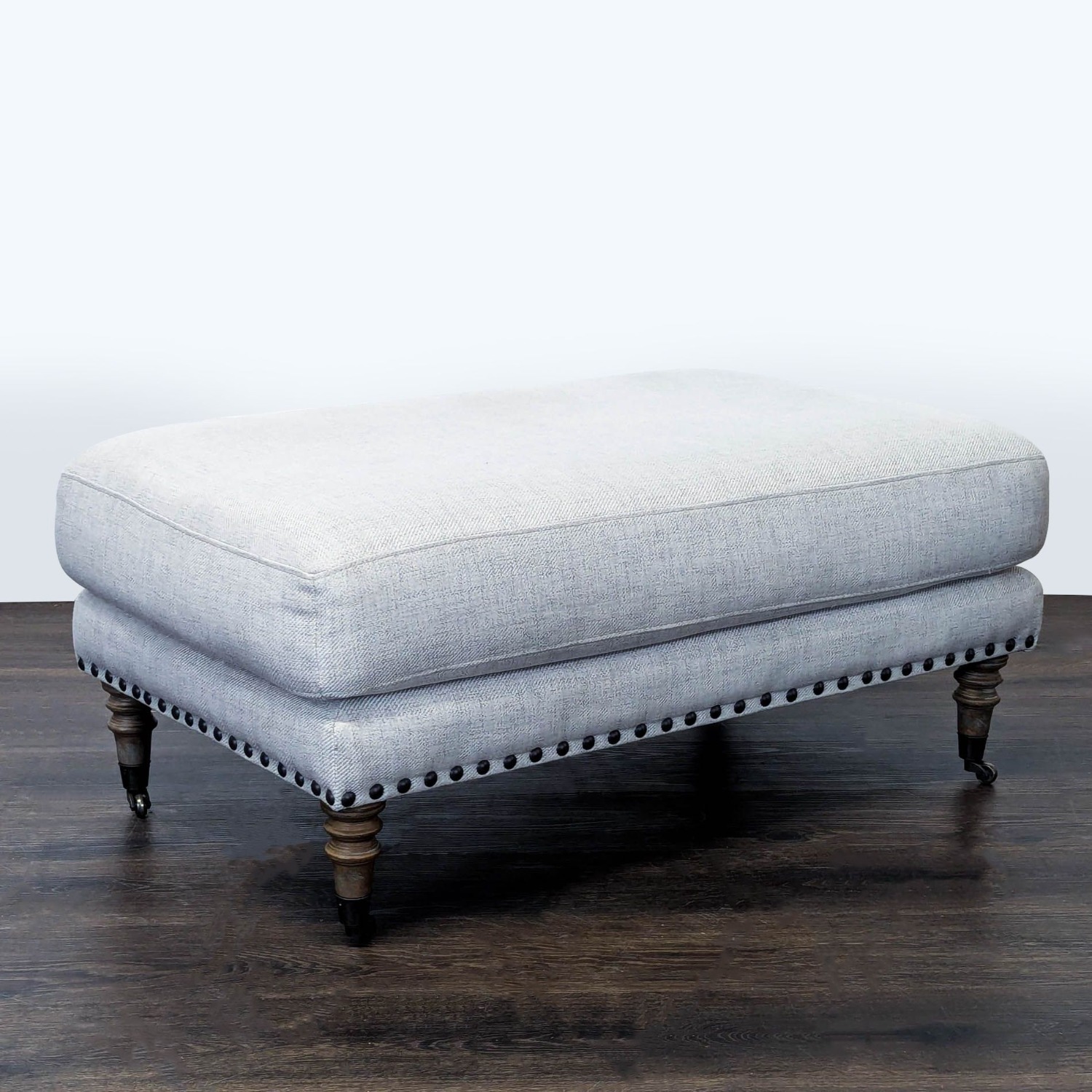 Upholstered Ottoman with Nailhead Trim	 - image-2
