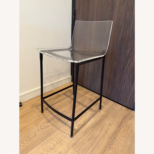 Used CB2 Chiaro Clear Counter Stools for sale on AptDeco