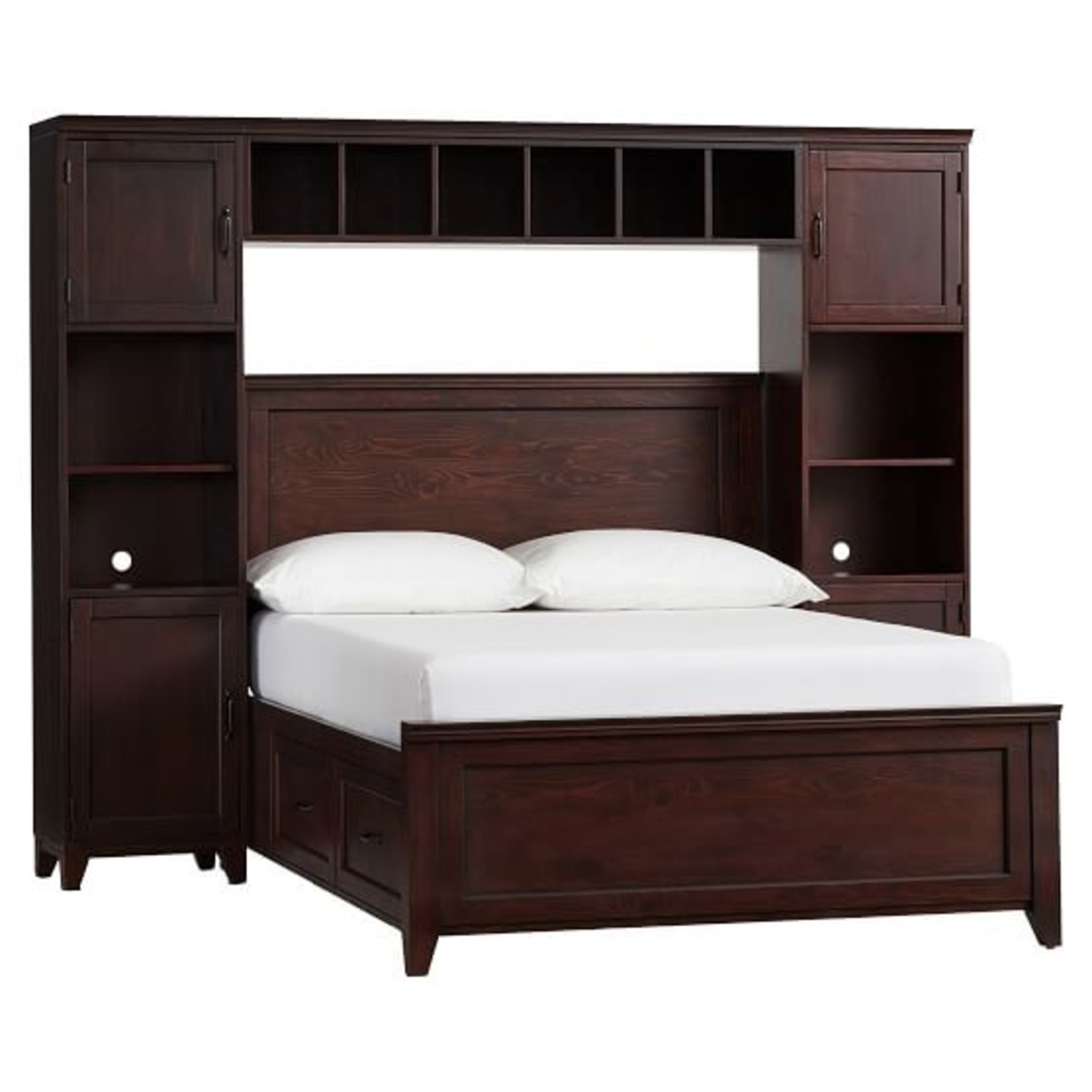 Pb Teen Hampton Dark Brown Wood Full Bed - image-6