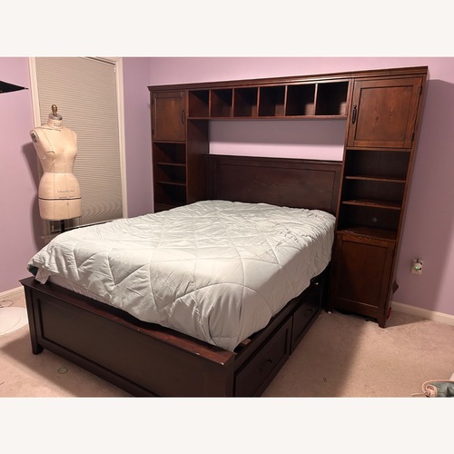 Used Pb Teen Hampton Dark Brown Wood Full Bed for sale on AptDeco