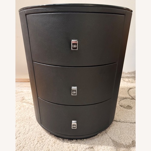 Used DeRUCCI Black Leather Nightstands for sale on AptDeco