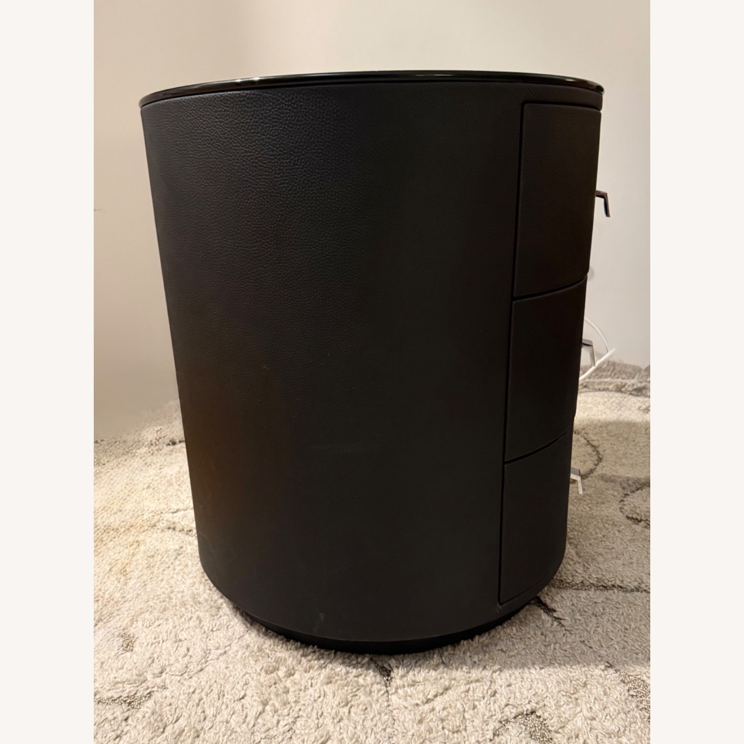 DeRUCCI Black Leather Nightstands - image-3