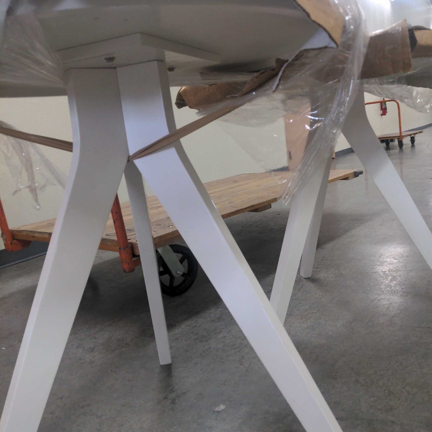 West Elm Tripod Dining Table in White Lacquer - image-2