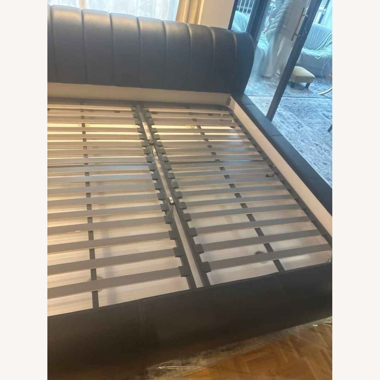 Black Leather King Bed Frame - image-6