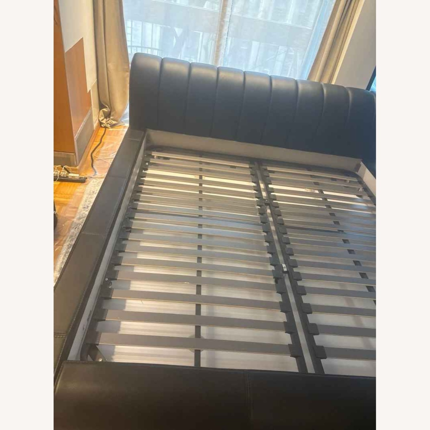 Black Leather King Bed Frame - image-8