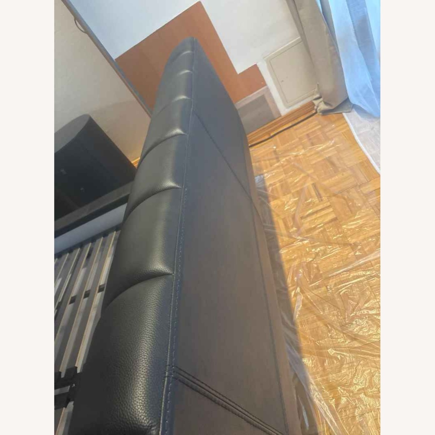 Black Leather King Bed Frame - image-9