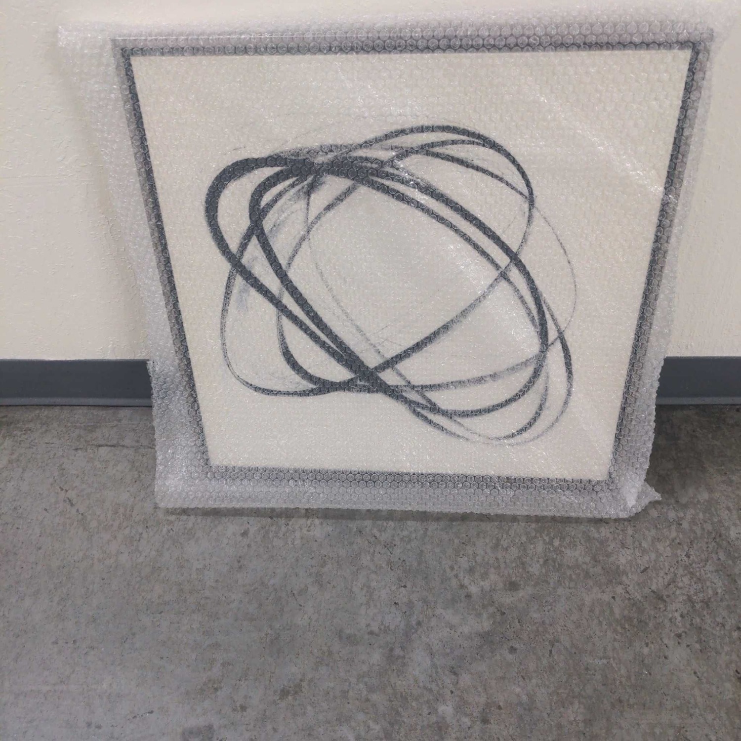 Modern Abstract Black and White Framed Painting - image-4