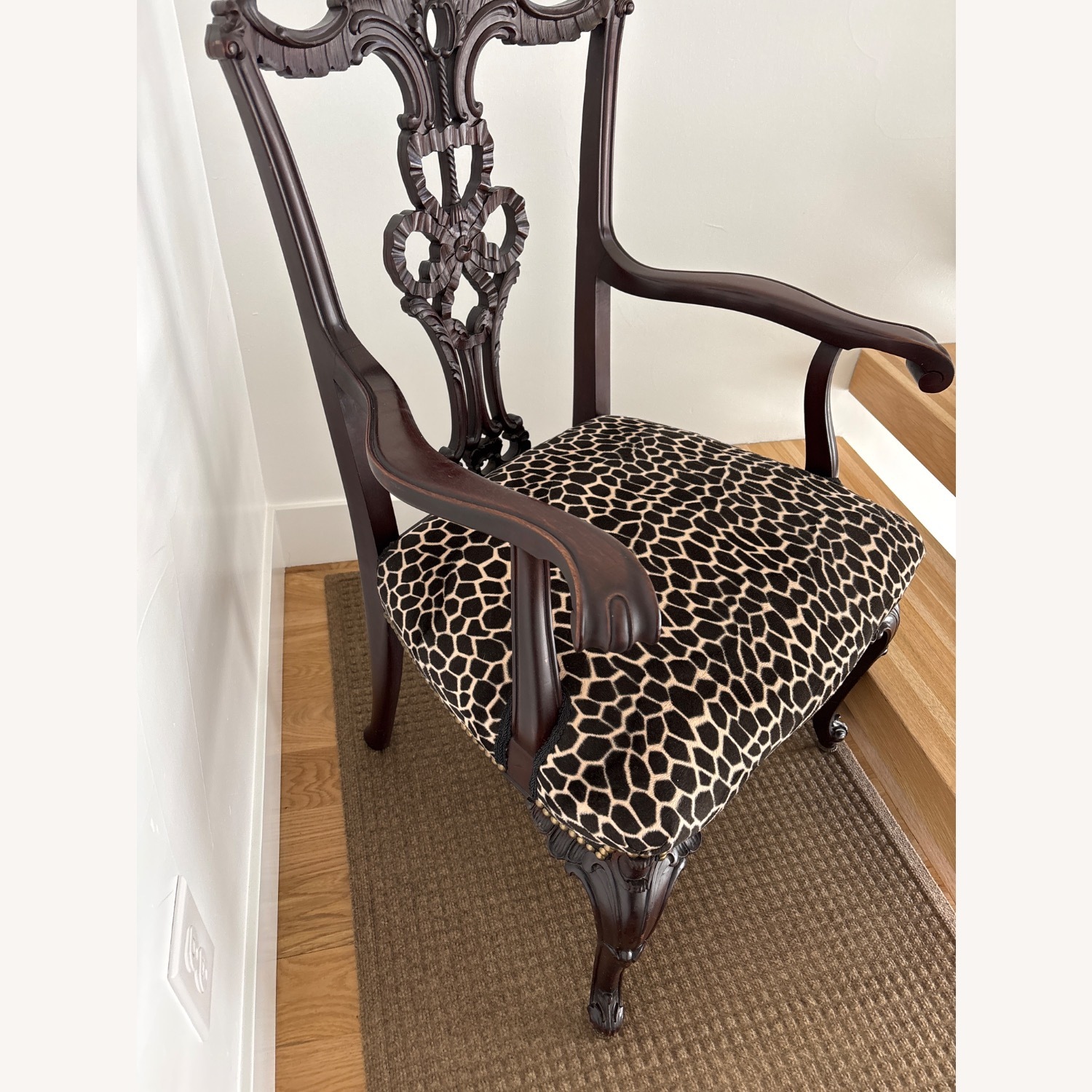 Vintage/Antique upholstered Wood Dining Chair - image-2